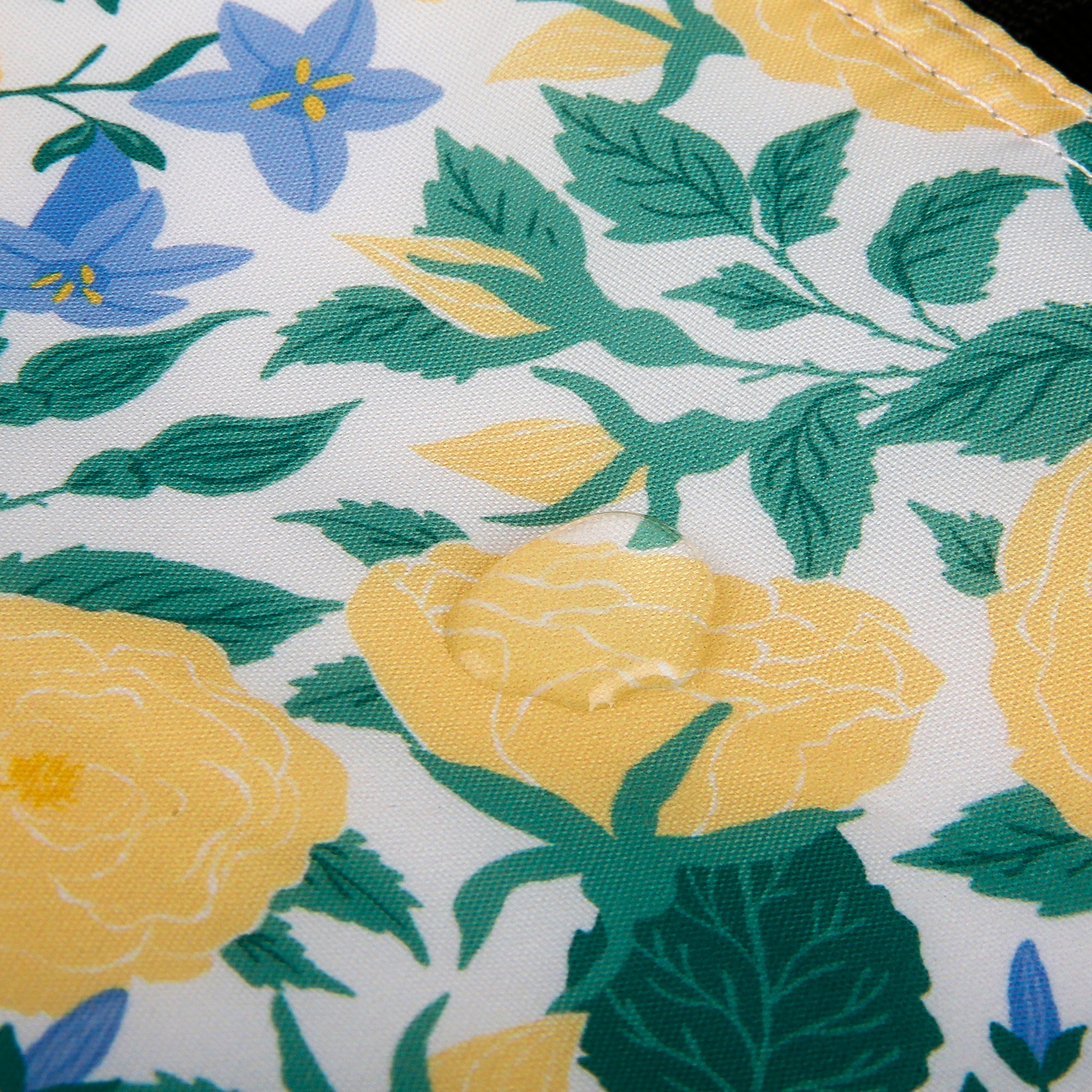 A101WT - Eco Chic Foldable Reusable Shopping Bag Yellow Flowers White (Pack of 2)