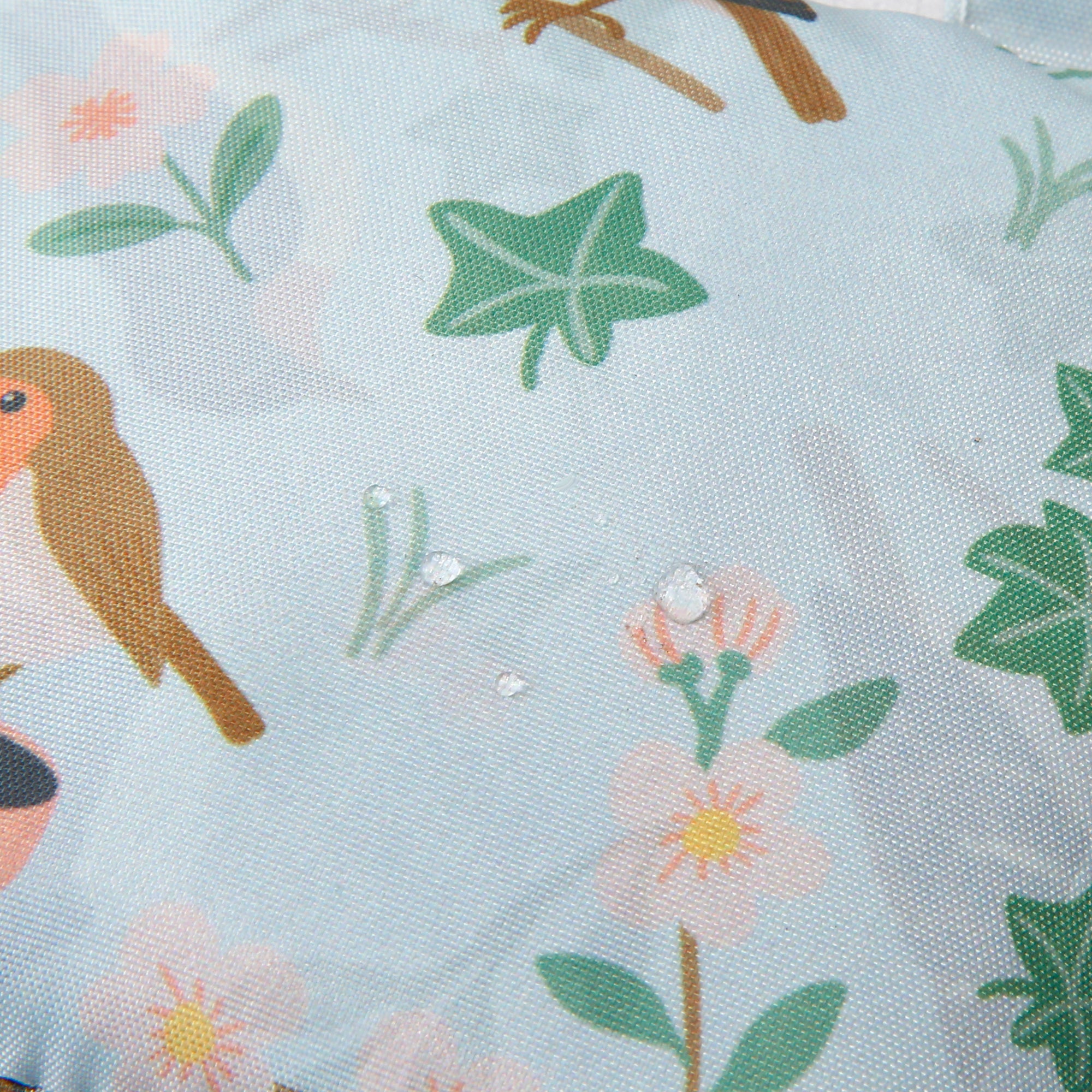 A108GN - Eco Chic Lightweight Foldable Reusable Shopping Bag Garden Birds Green (Pack of 2)