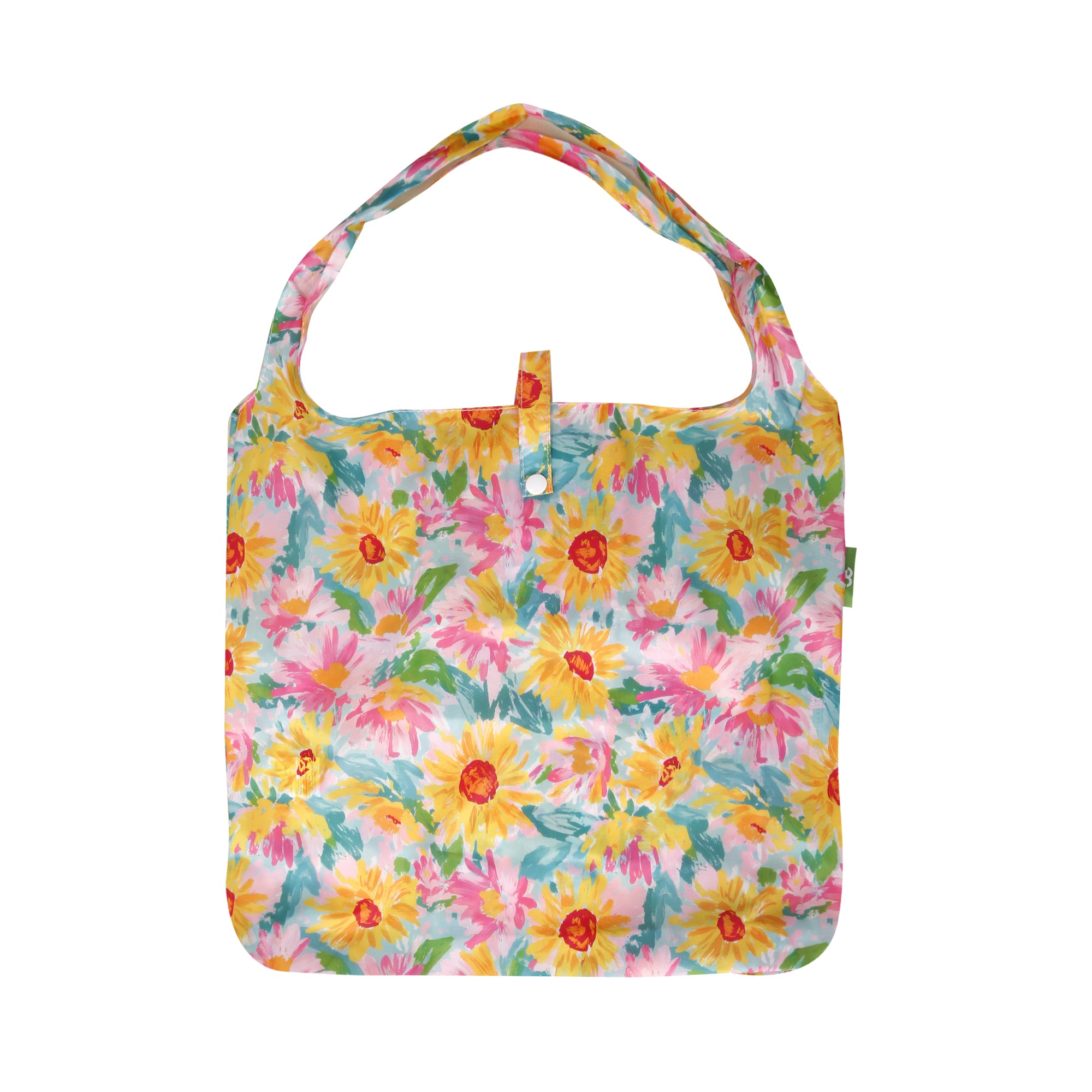 A114BU - Eco Chic Lightweight Foldable Reusable Shopping Bag Sunflower Blue (Pack of 2)