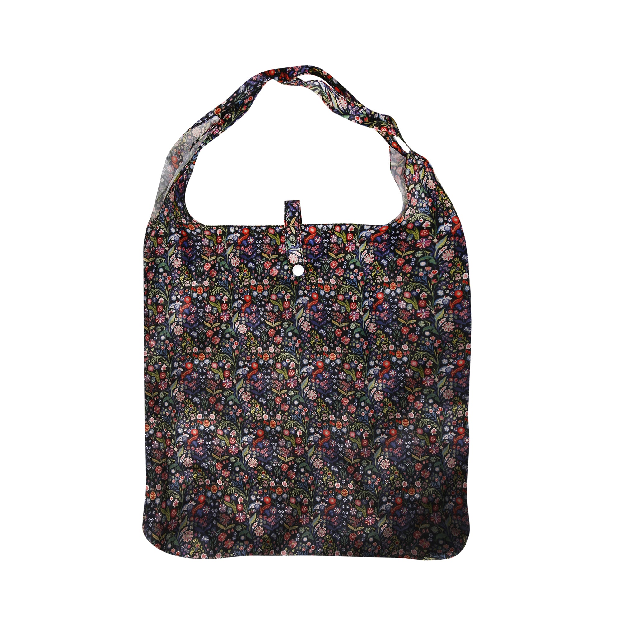 A115BK - Eco Chic Lightweight Foldable Reusable Shopping Bag Ditsy Black (Pack of 2)