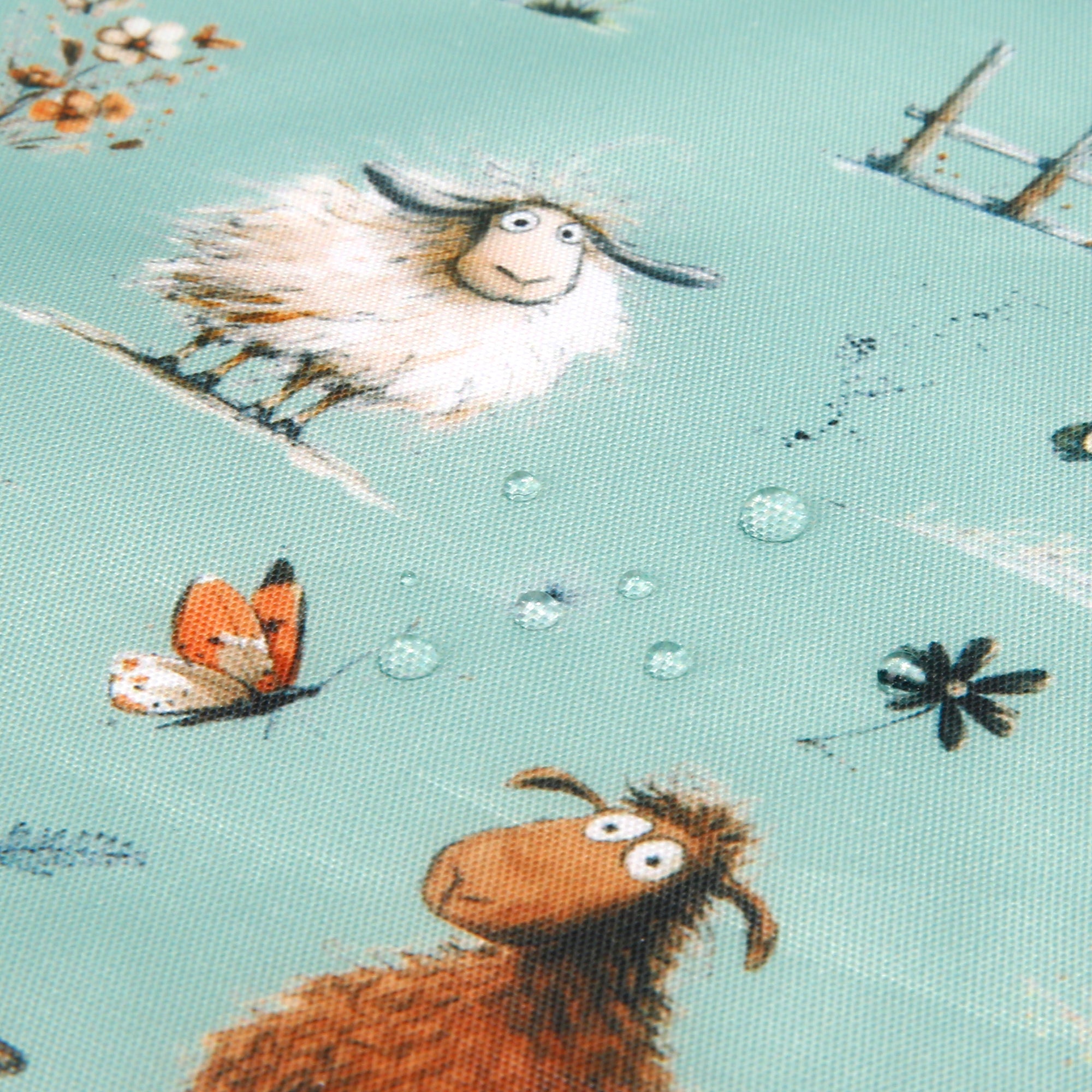 A119GN - Eco Chic Lightweight Foldable Reusable Shopping Bag Whimsy Sheep Green (Pack of 2)