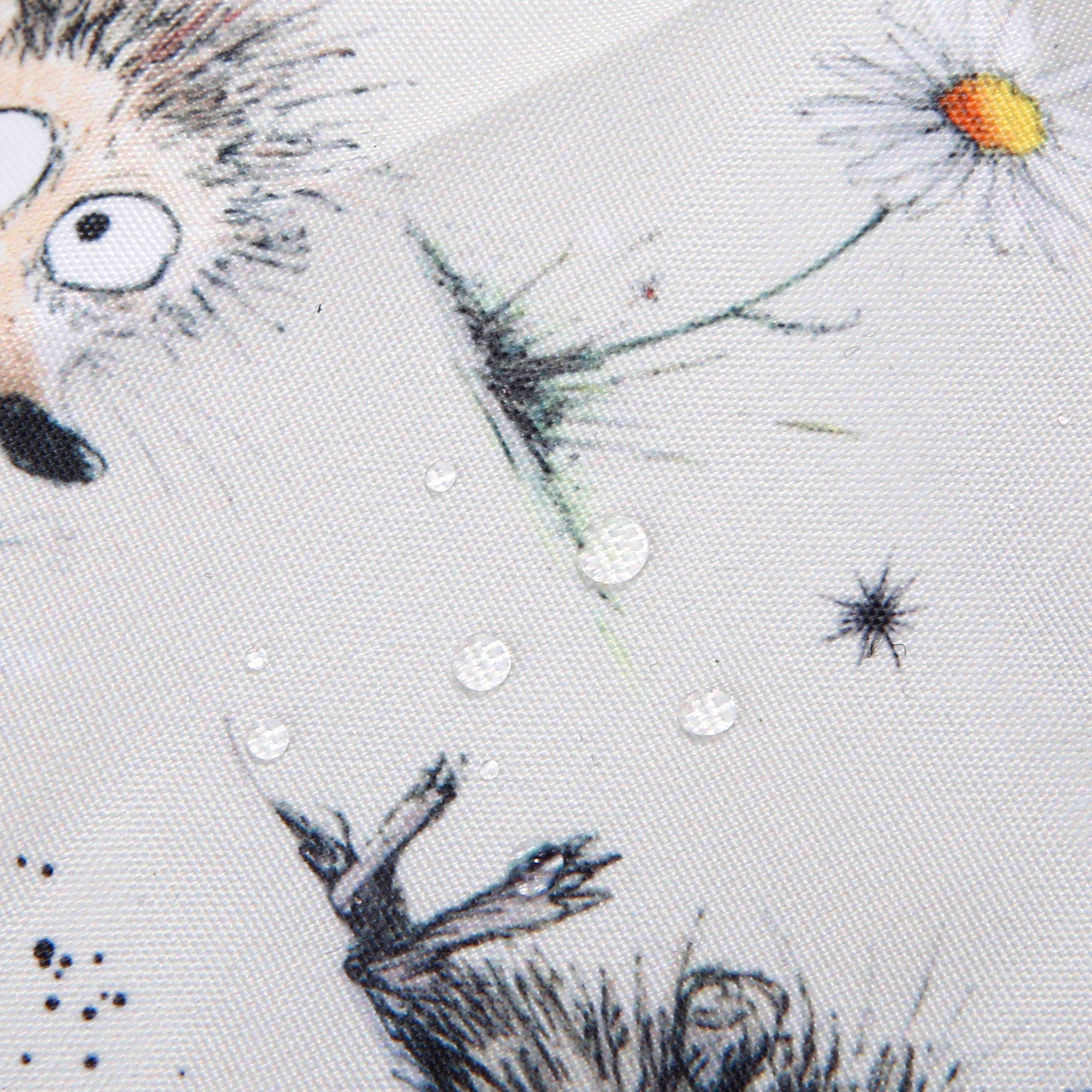 A122BG - Eco Chic Lightweight Foldable Reusable Shopping Bag Whimsy Hedgehogs Beige (Pack of 2)