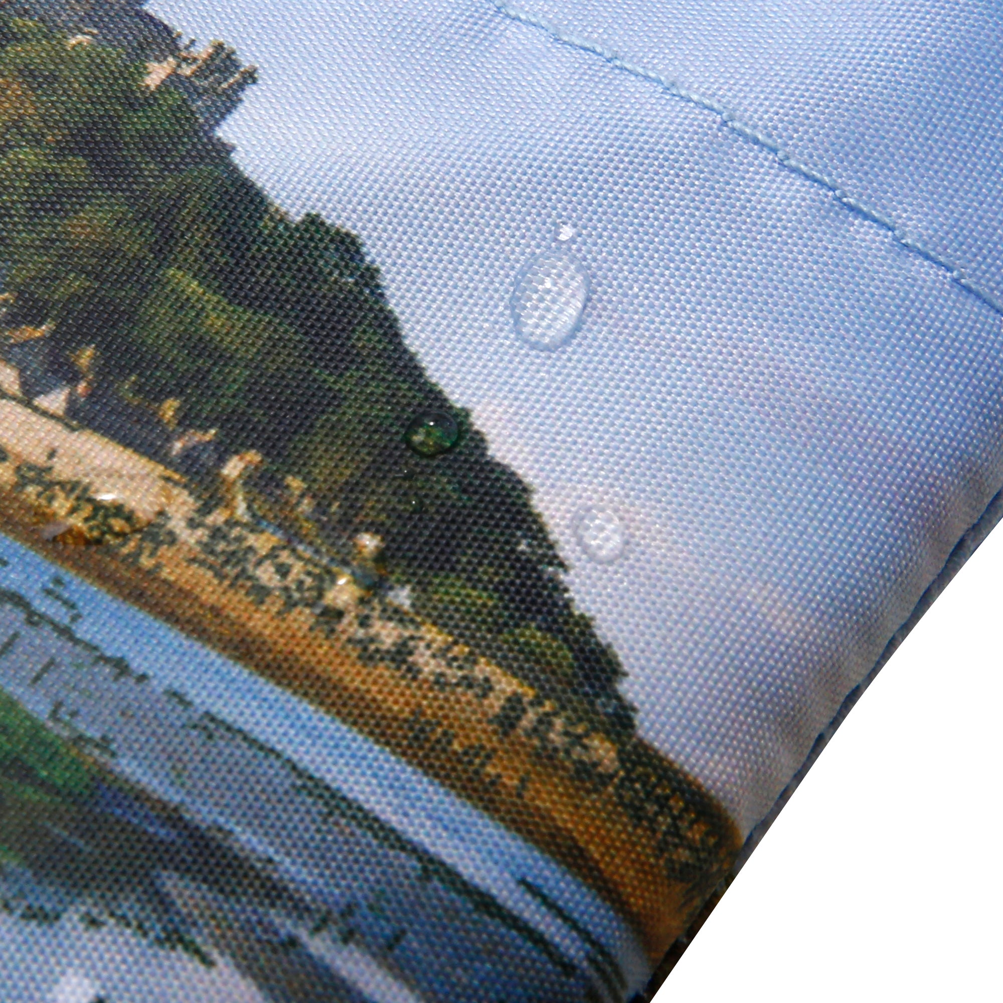 A124BU - Eco Chic Lightweight Foldable Reusable Shopping Bag St Michael's Mount Blue (Pack of 2)