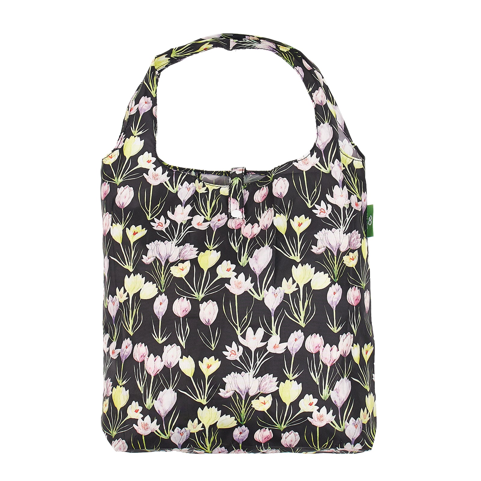 A51BK - Eco Chic Foldable Reusable Shopping Bag Crocus Black