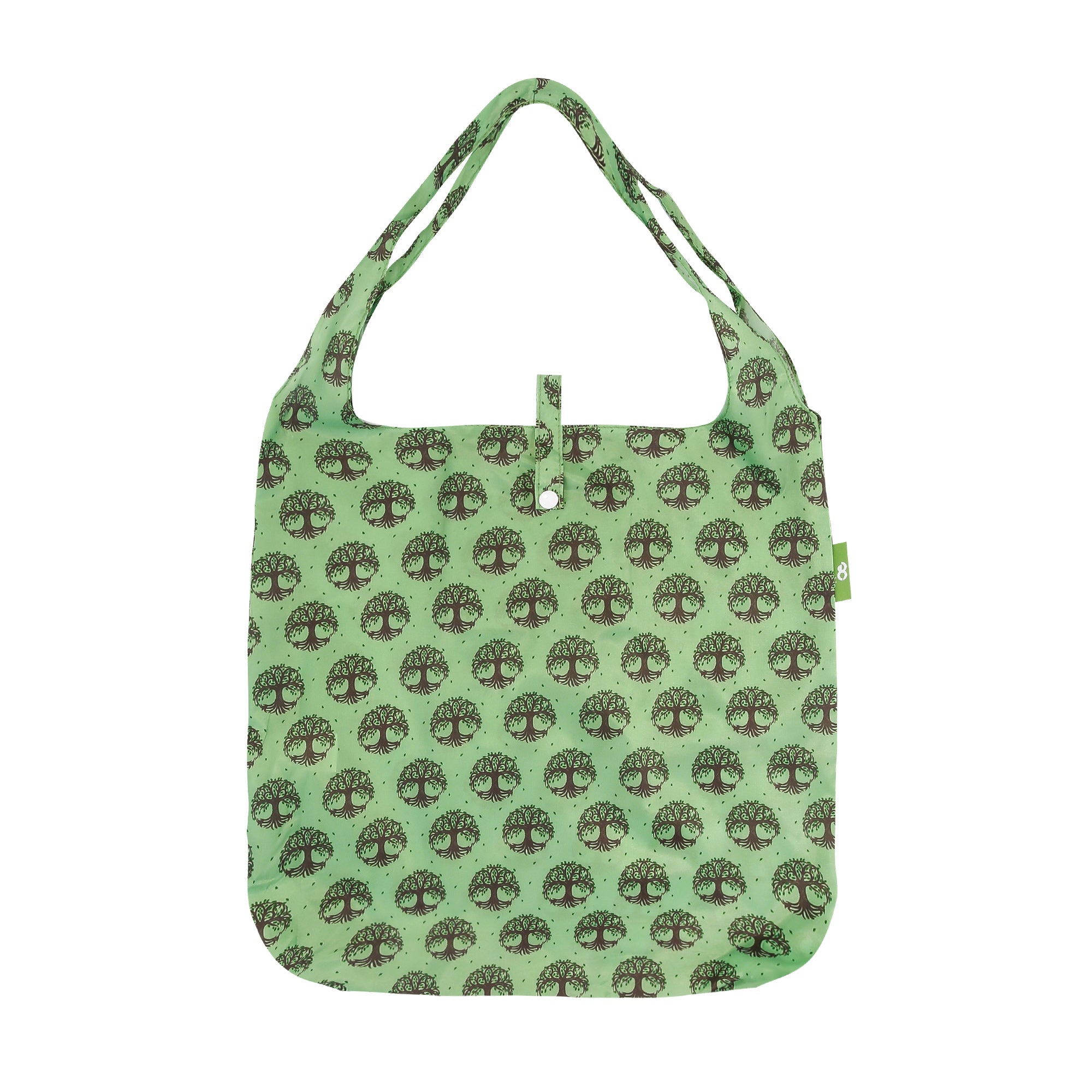 A96GN - Eco Chic Lightweight Foldable Reusable Shopping Bag New Tree of Life Green (Pack of 2)