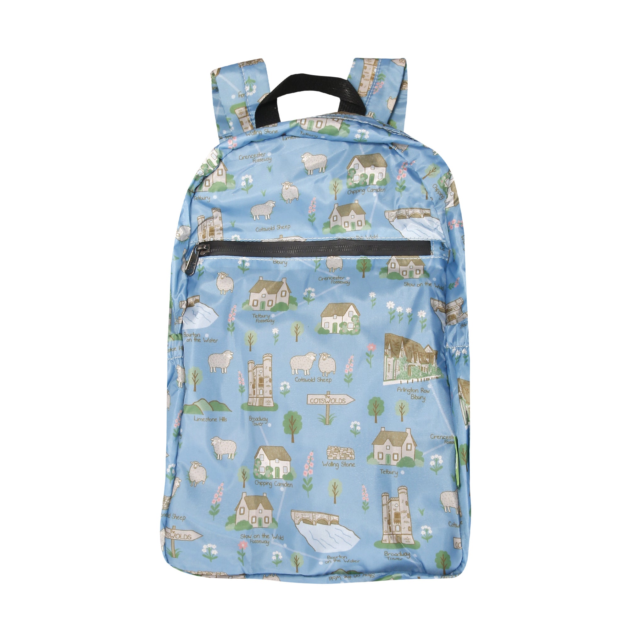 B106BU - Eco Chic Lightweight Foldable Backpack Cotswolds Blue (Pack of 2)