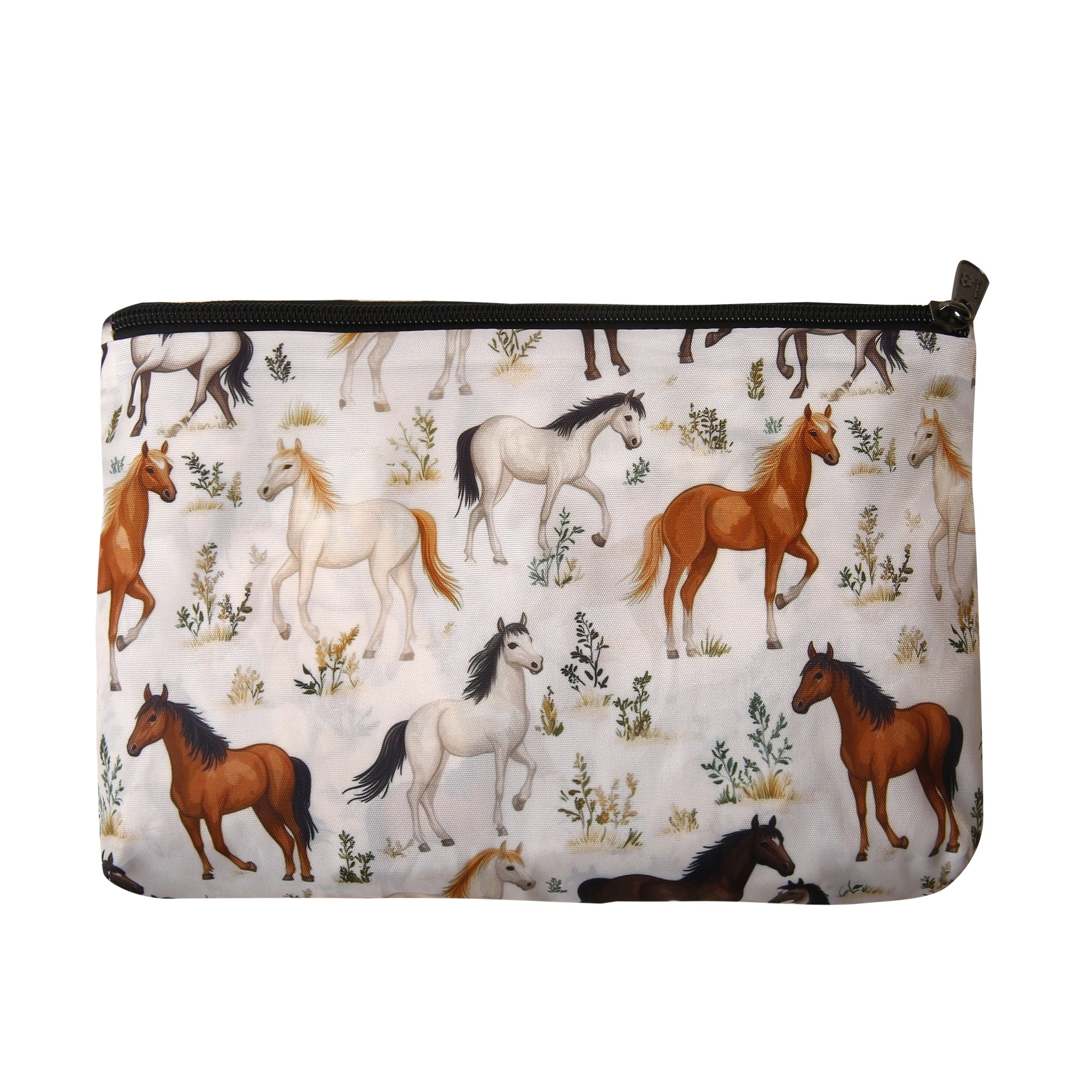 B112BG - Eco Chic Lightweight Foldable Backpack Wild Horses Beige (Pack of 2)