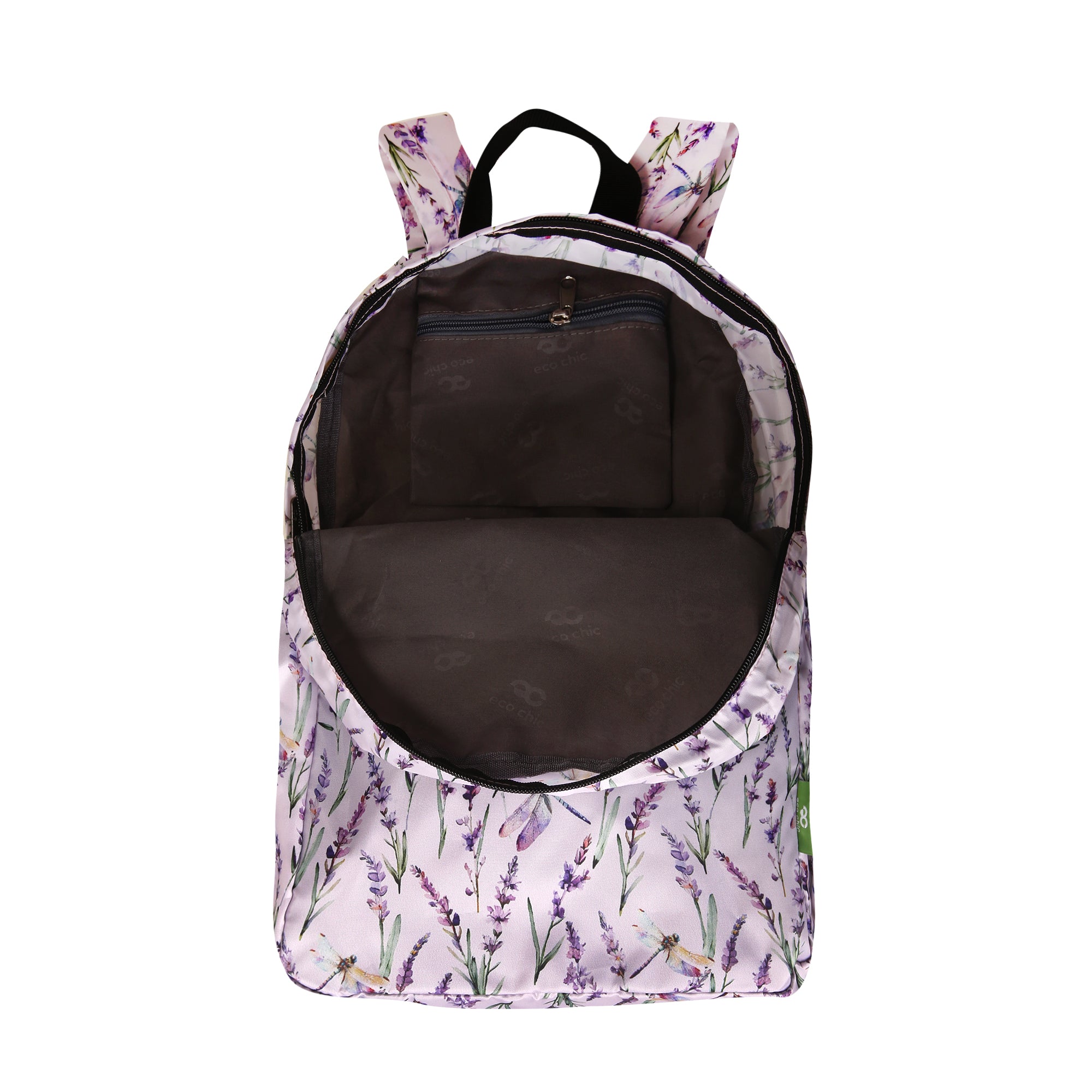 B113LC - Eco Chic Lightweight Foldable Backpack Lavender with Dragonfly Lilac (Pack of 2)