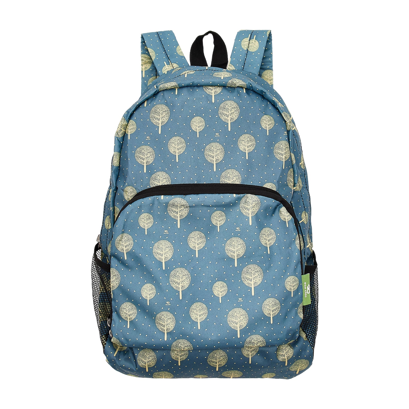 B56BU - Eco Chic Lightweight Foldable Backpack Tree of Life Blue (Pack of 2)