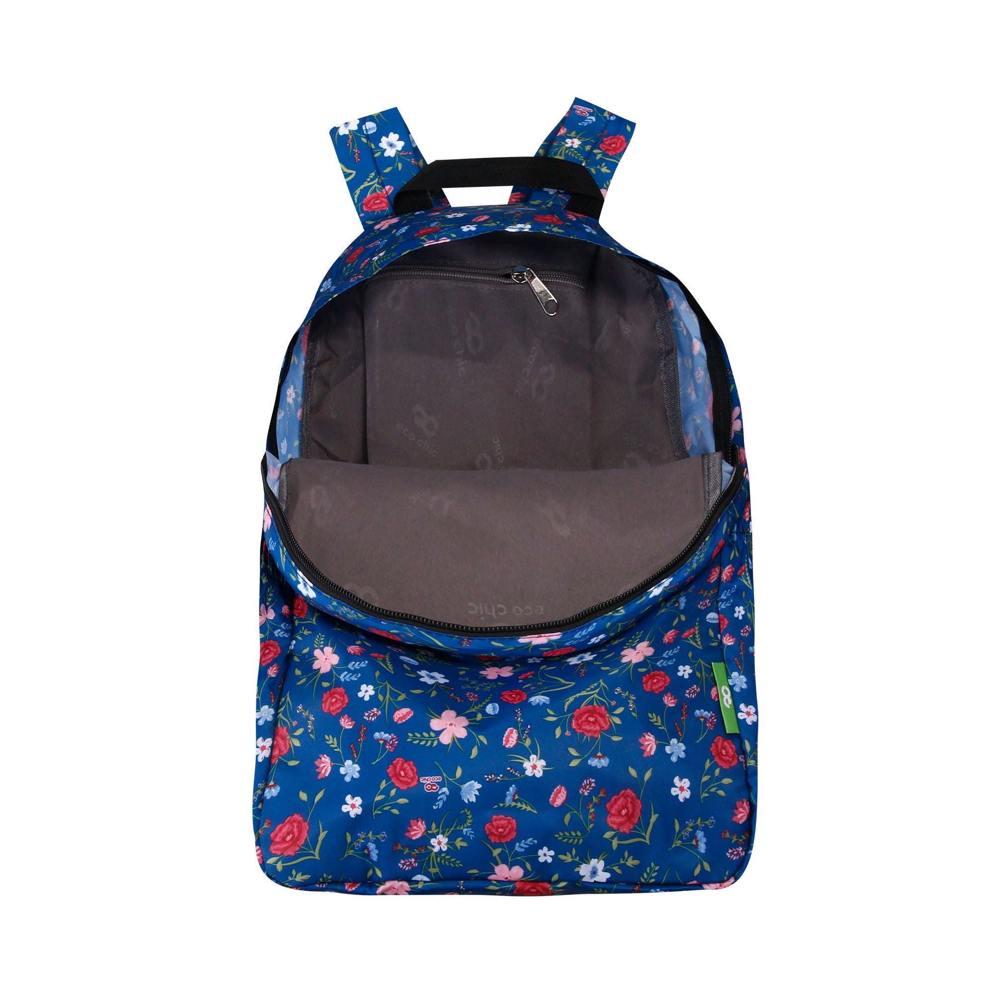 B60NY - Sac à dos pliable léger Eco Chic Floral Navy (lot de 2)