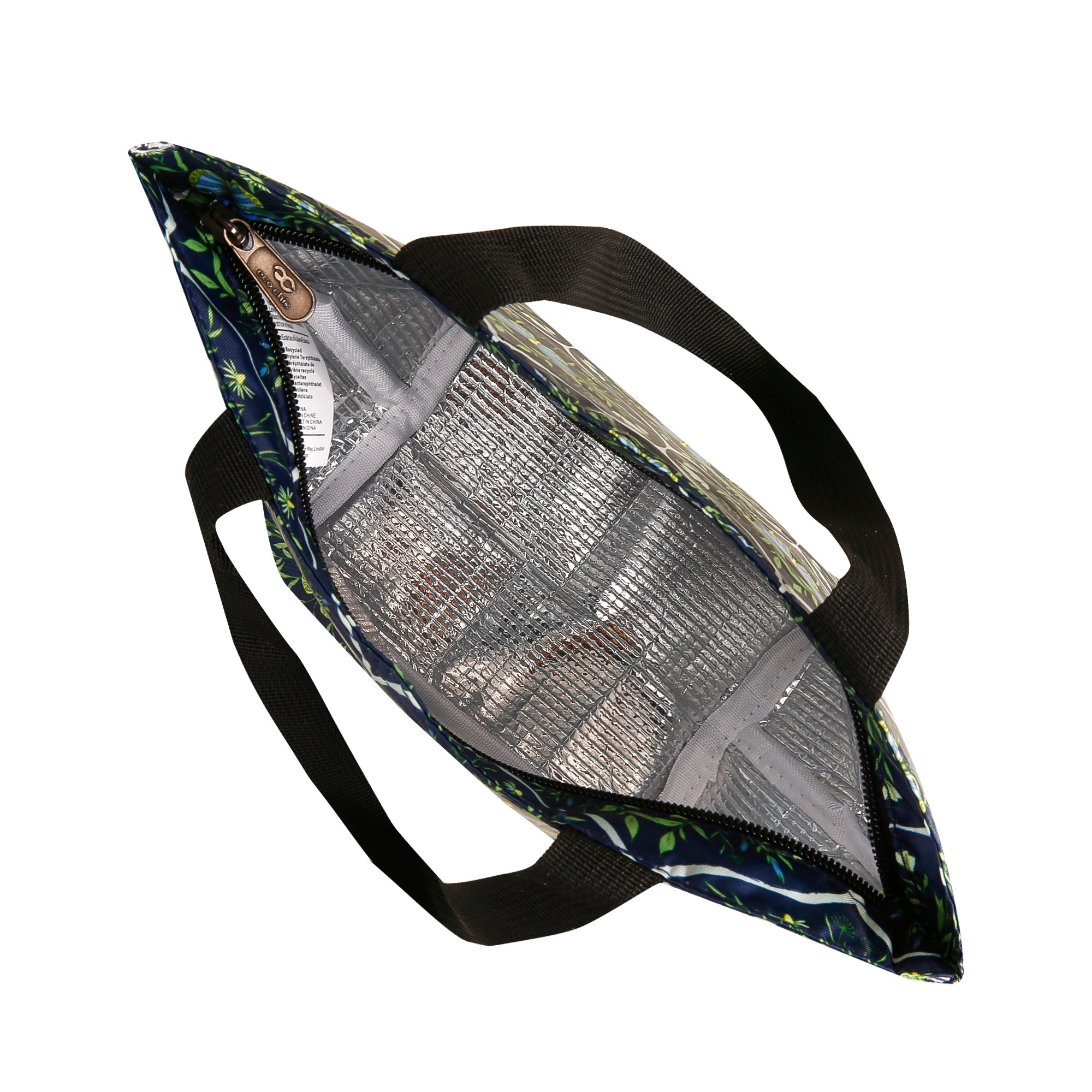 C103NY - Eco Chic Lightweight Foldable Lunch Bag Butterflies Navy (Pack of 2)