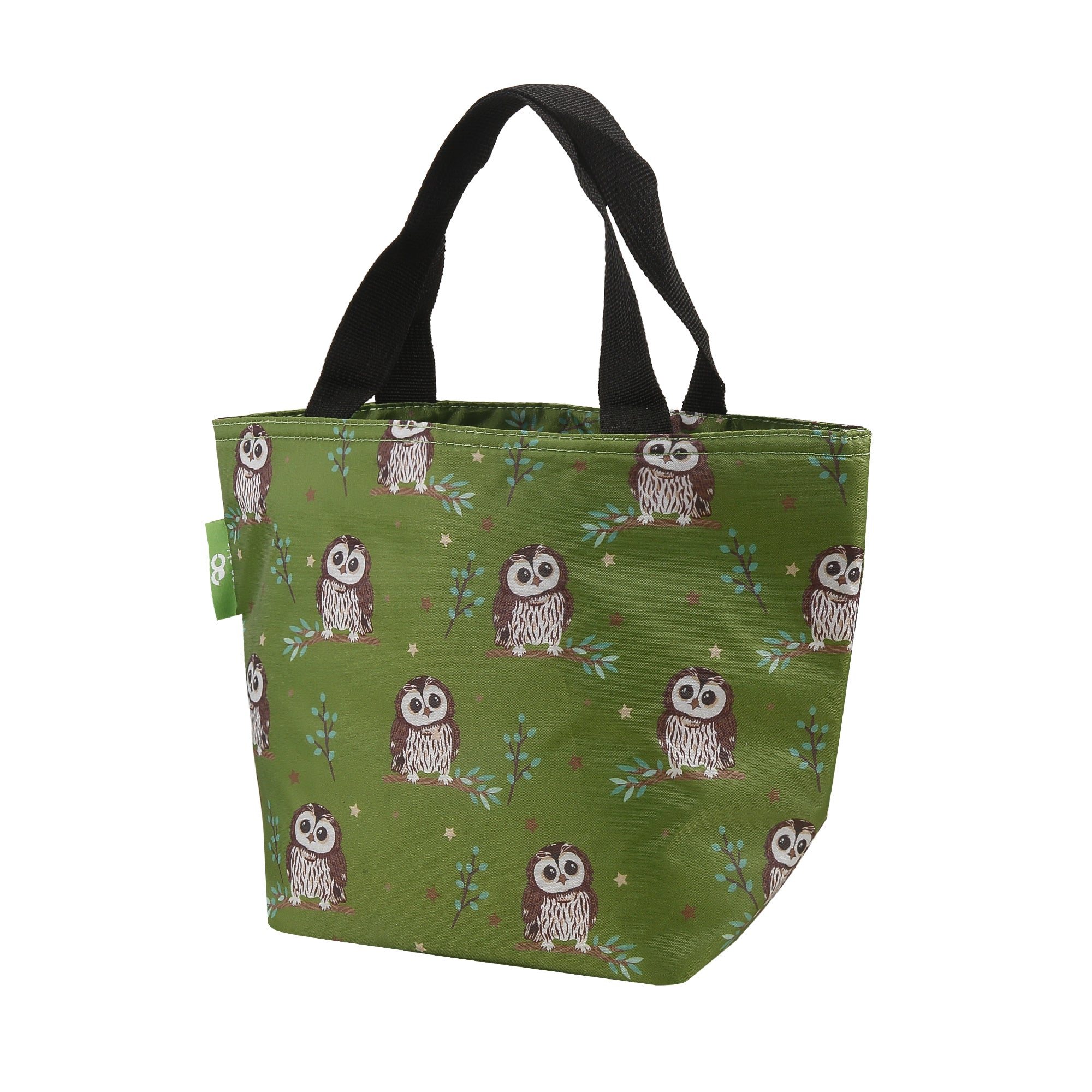 C105GN - Eco Chic Lightweight Foldable Lunch Bag Tawny Owl Green (Pack of 2)