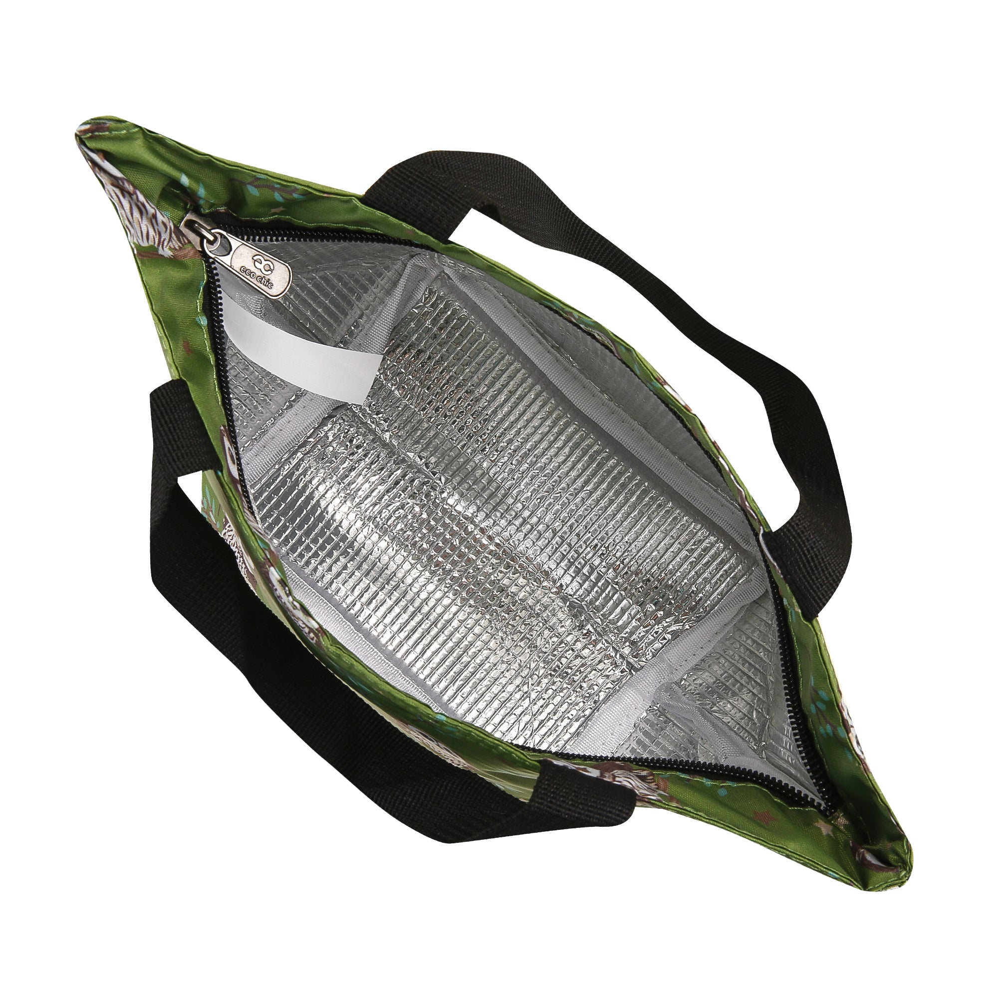 C105GN - Eco Chic Lightweight Foldable Lunch Bag Tawny Owl Green (Pack of 2)