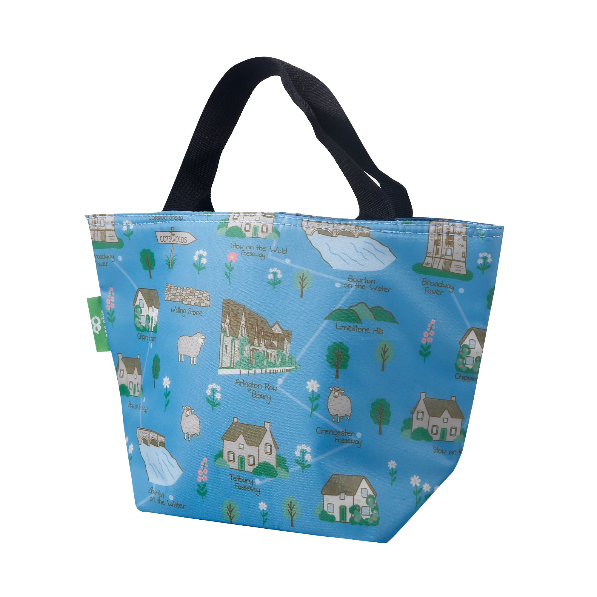 C106BU - Eco Chic Lightweight Foldable Lunch Bag Cotswolds Blue (Pack of 2)