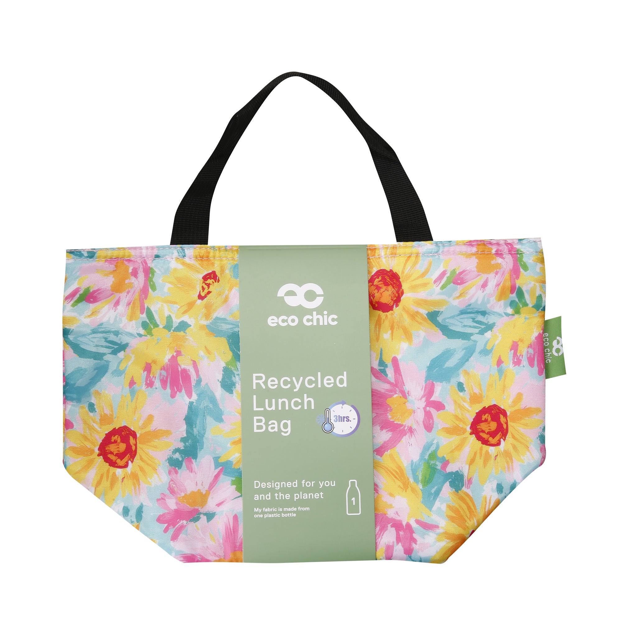 C114BU - Eco Chic Lightweight Foldable Lunch Bag Sunflower Blue (Pack of 2)