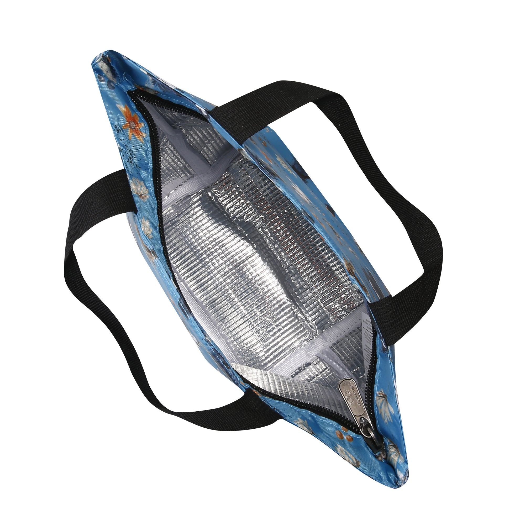 C118BU - Eco Chic Lightweight Foldable Lunch Bag Whimsy Dogs Blue (Pack of 2)