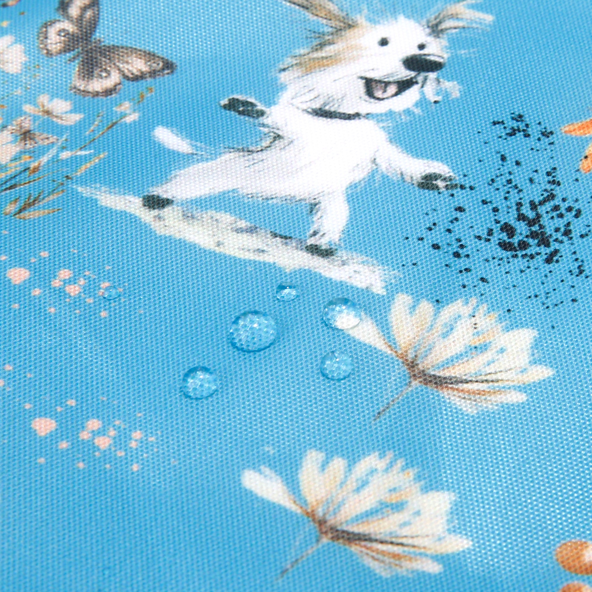 C118BU - Eco Chic Lightweight Foldable Lunch Bag Whimsy Dogs Blue (Pack of 2)