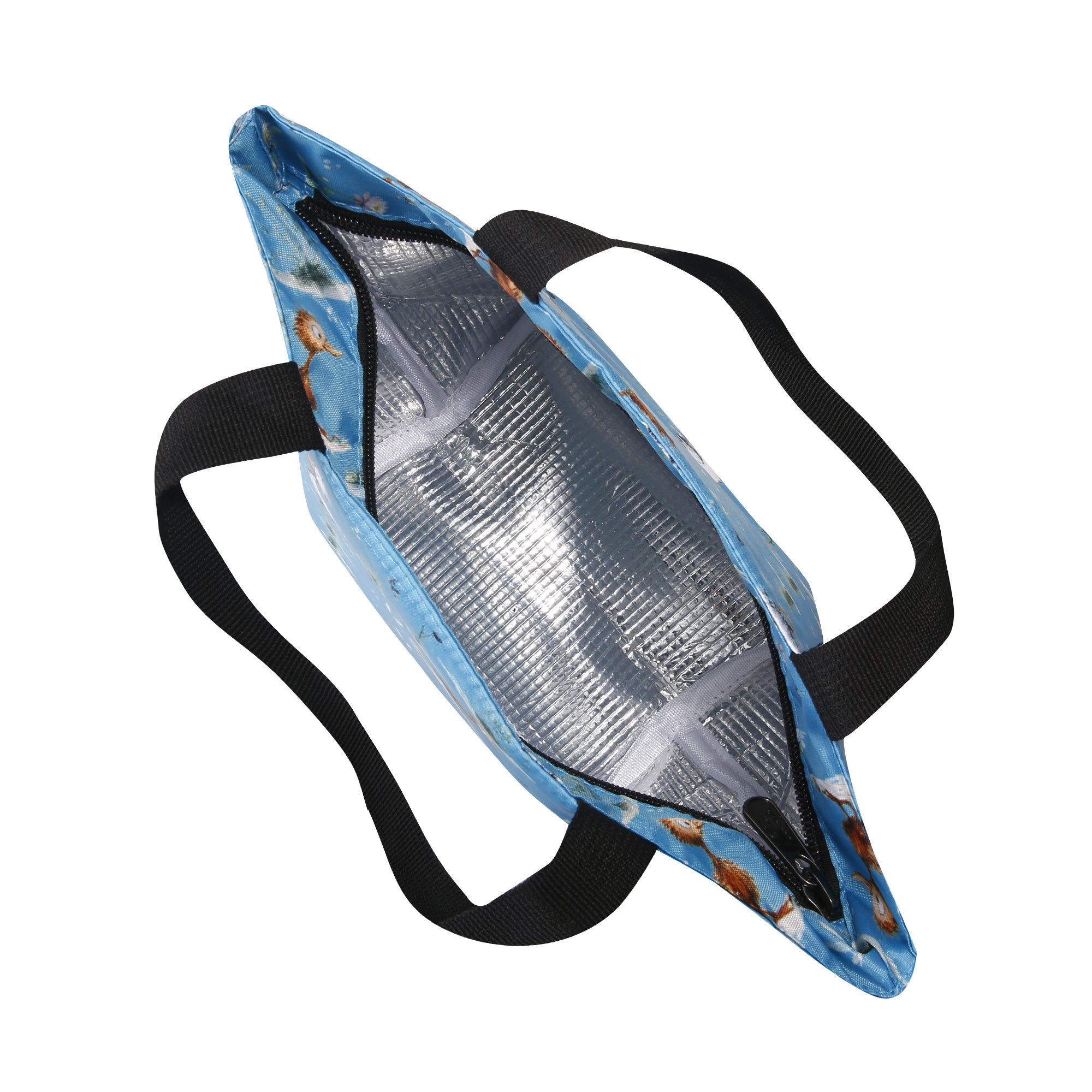 C120BU - Eco Chic Lightweight Foldable Lunch Bag Whimsy Ducks Blue (Pack of 2)