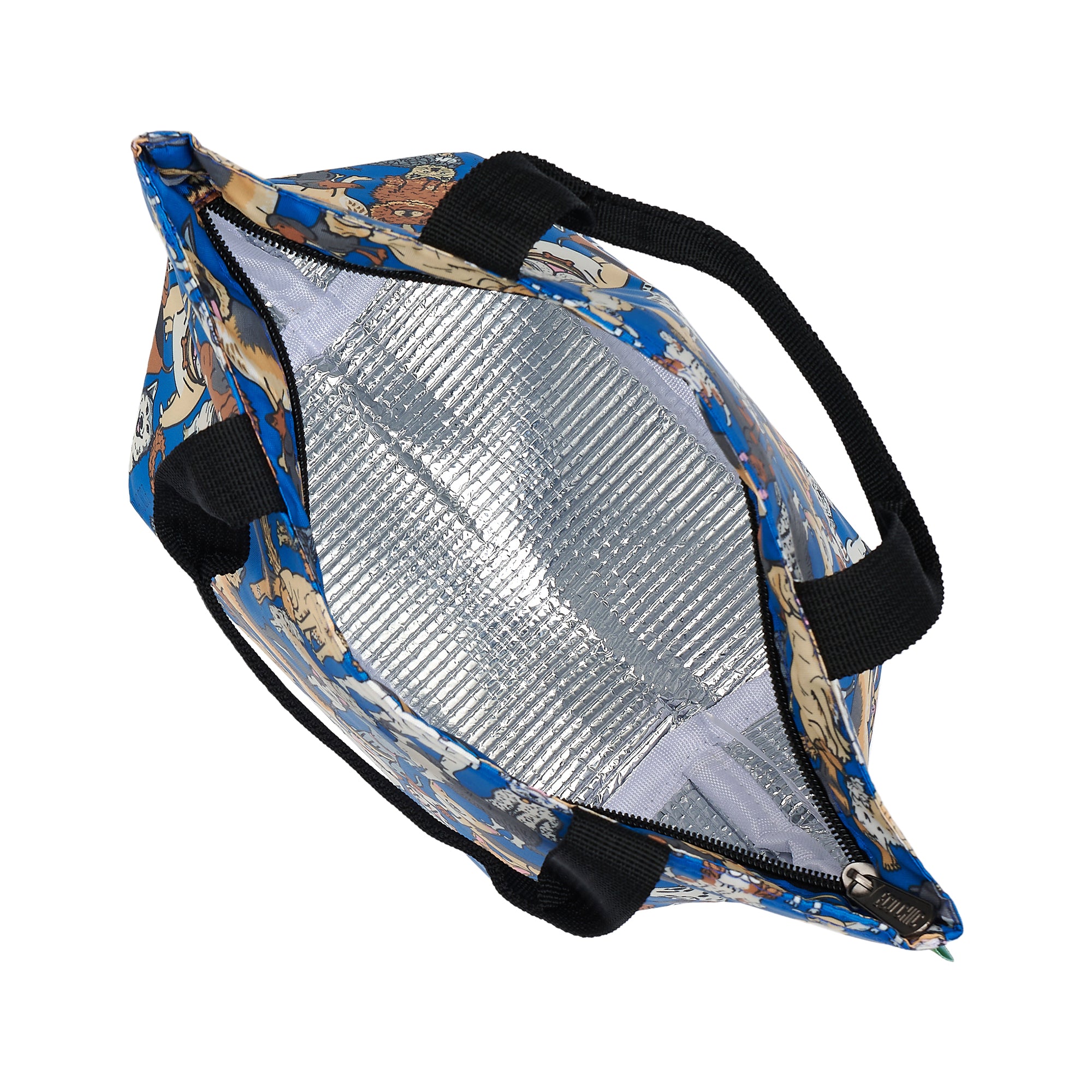 C33BU - Eco Chic Lightweight Foldable Lunch Bag Dogs Blue (Pack of 2)
