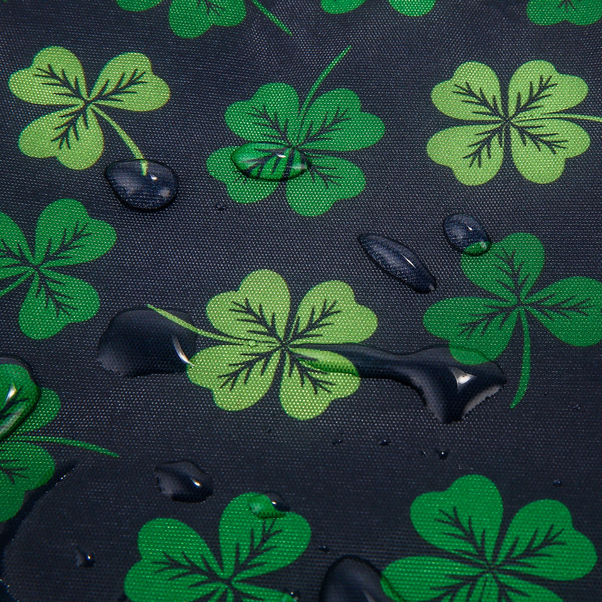 C95BK - Eco Chic Lightweight Foldable Lunch Bag Shamrock Black (Pack of 2)