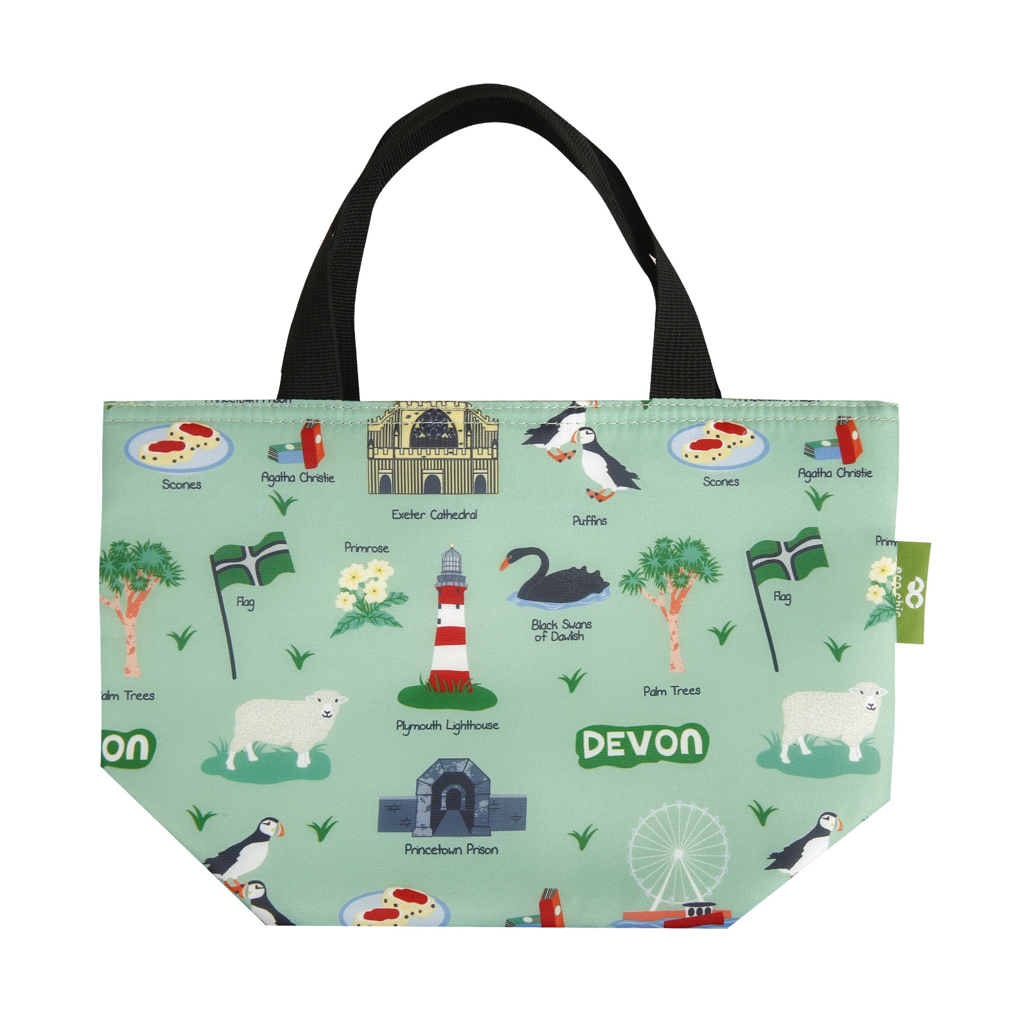 C98GN - Sac à lunch pliable léger Eco Chic Devon Green (lot de 2)