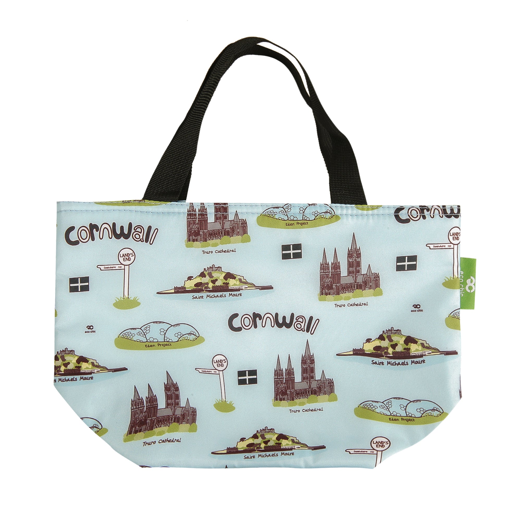 C99BU - Sac à lunch pliable léger Eco Chic Bleu Cornouailles (lot de 2)