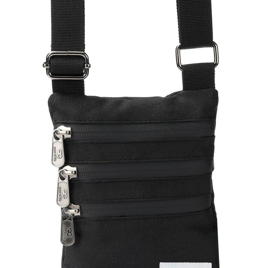 FA1-BK - Sac bandoulière pour téléphone Eco Chic en toile recyclée - Noir