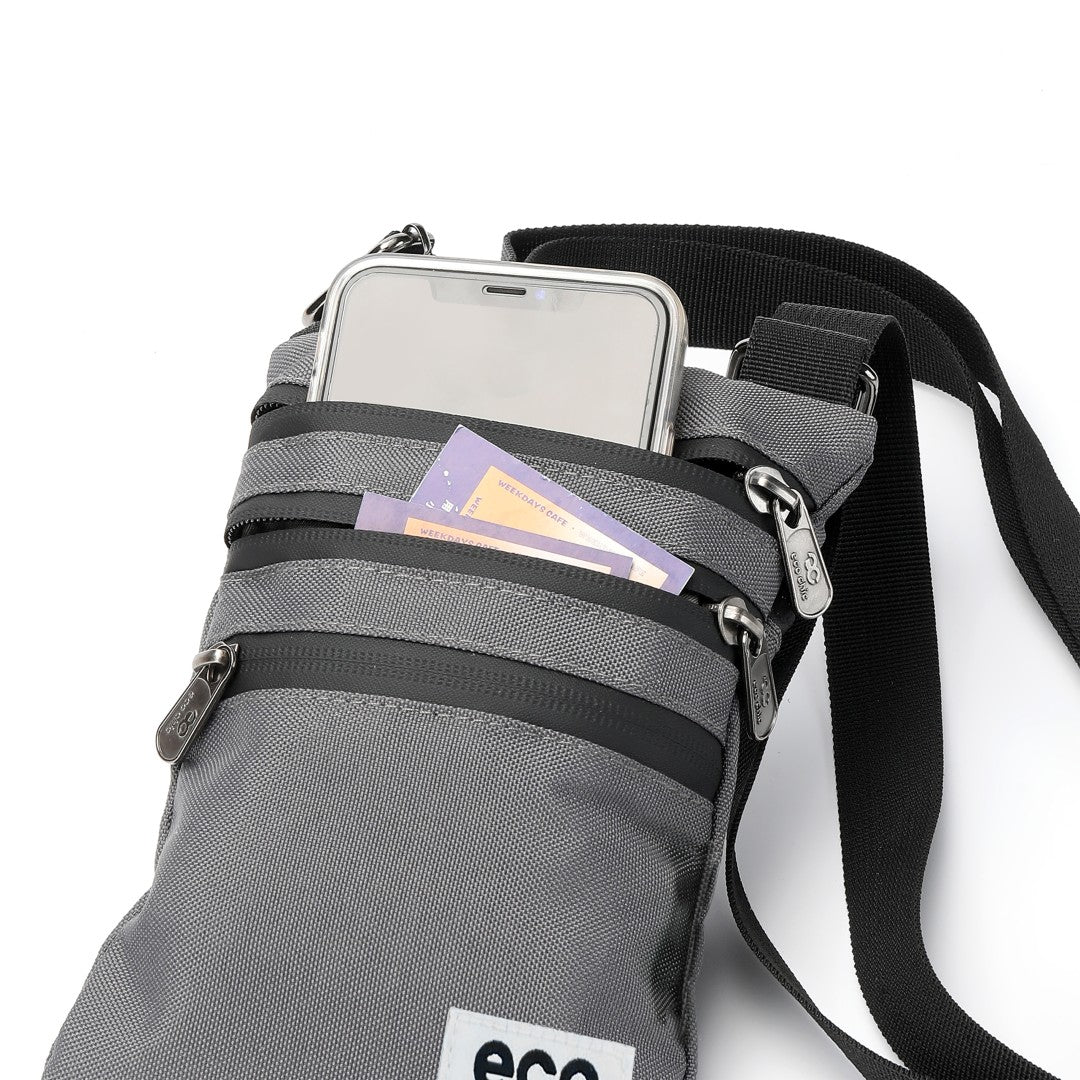 FA1-CB - Eco Chic Recycled Canvas Crossbody Phone Bag - Carbon