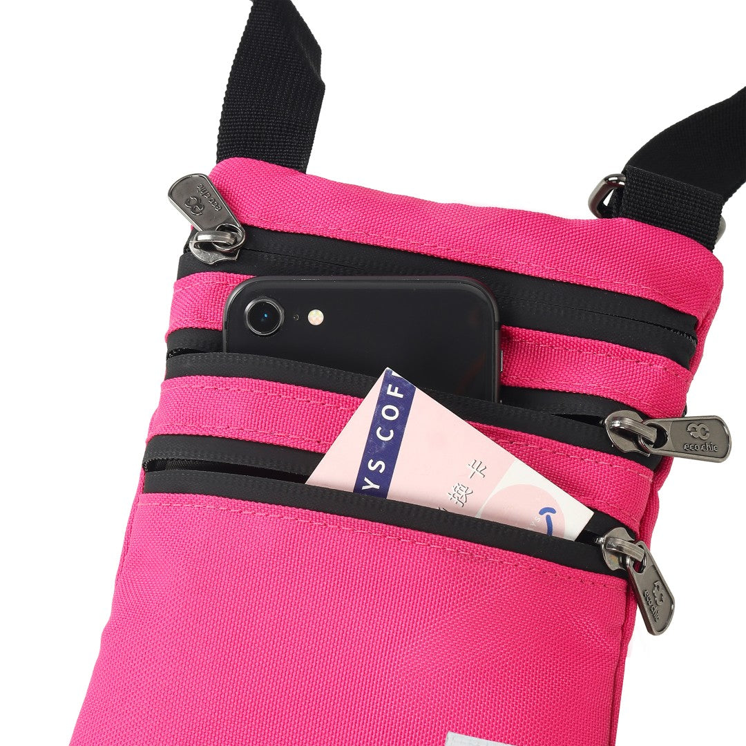 FA1-FA - Sac bandoulière pour téléphone Eco Chic en toile recyclée - Fuchsia
