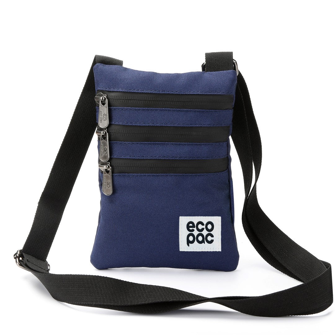 FA1-NY - Sac bandoulière pour téléphone Eco Chic en toile recyclée - Bleu marine