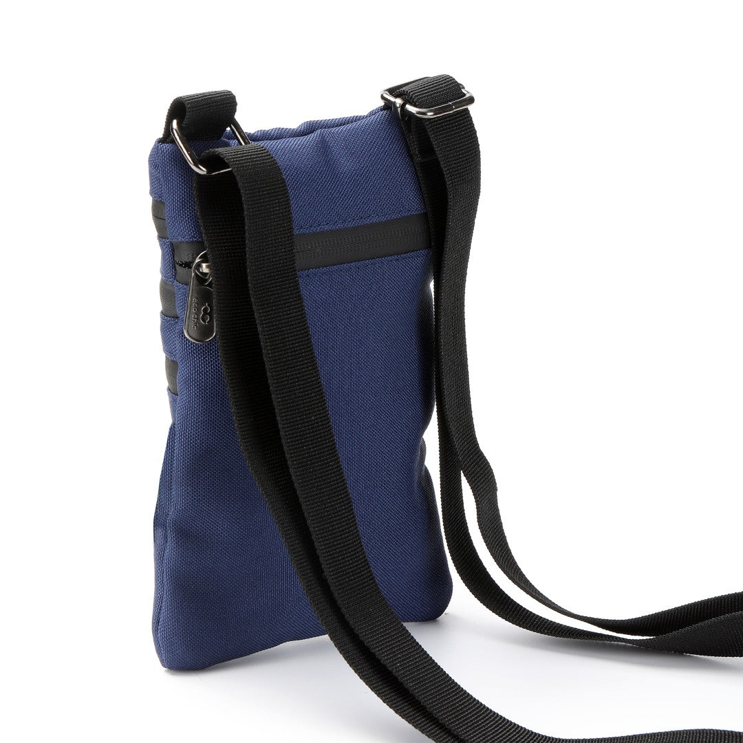 FA1-NY - Sac bandoulière pour téléphone Eco Chic en toile recyclée - Bleu marine