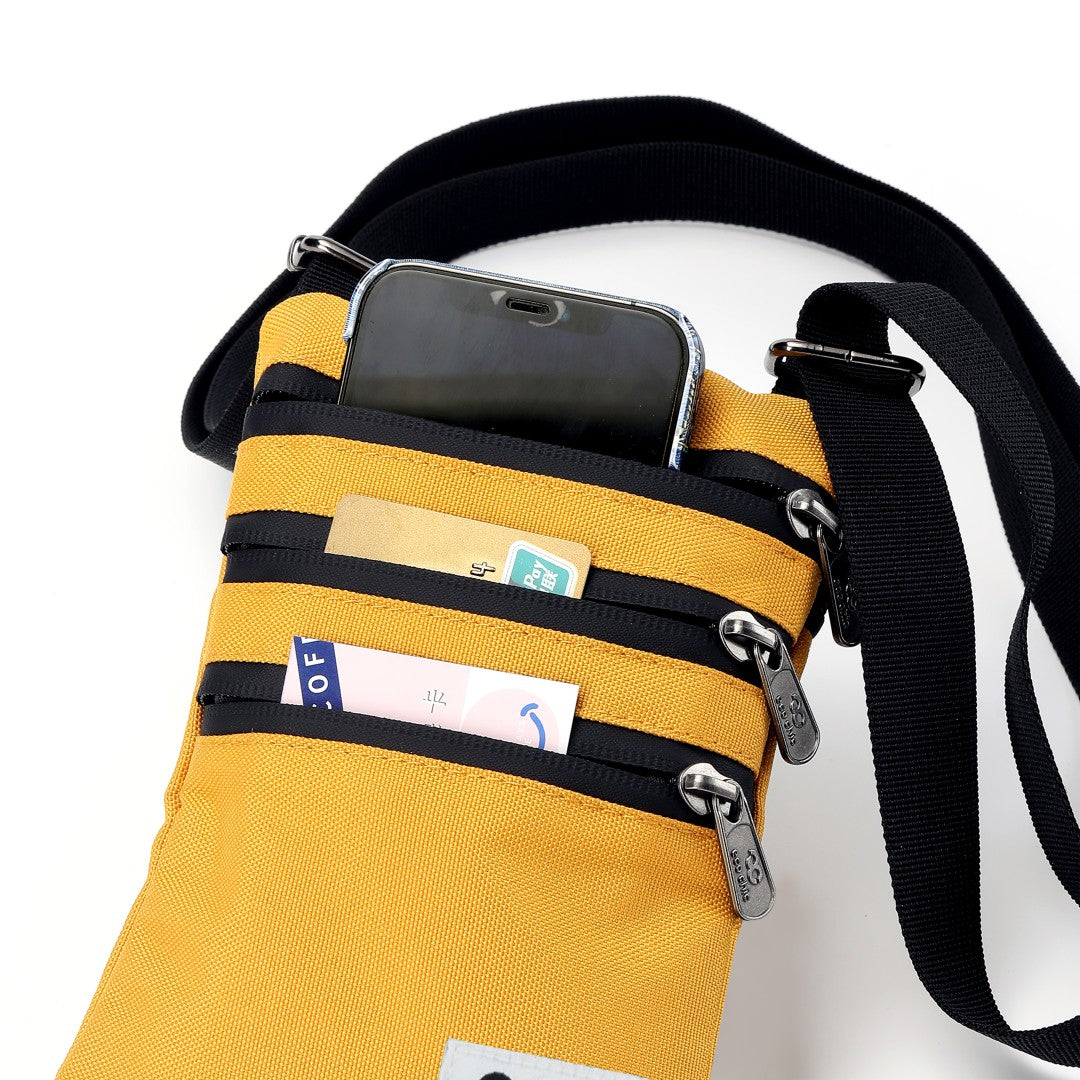 FA1-SF - Eco Chic Recycled Canvas Crossbody Phone Bag - Sunflower