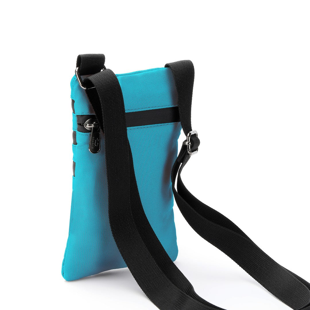 FA1-TL - Sac bandoulière pour téléphone Eco Chic en toile recyclée - Bleu sarcelle