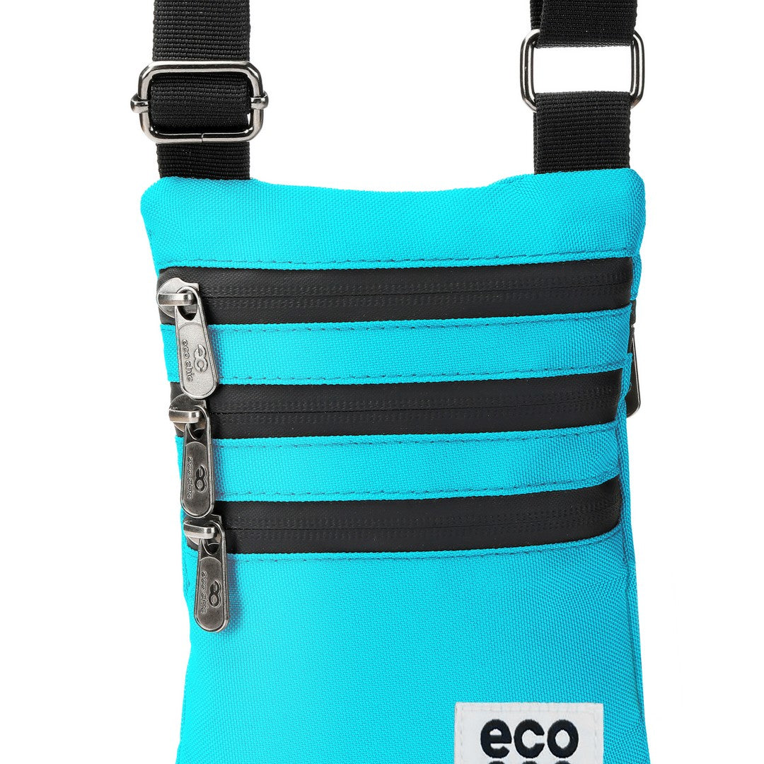 FA1-TL - Sac bandoulière pour téléphone Eco Chic en toile recyclée - Bleu sarcelle