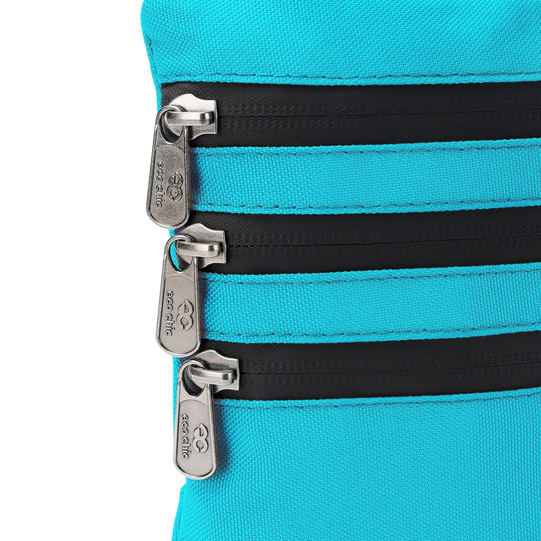 FA1-TL - Sac bandoulière pour téléphone Eco Chic en toile recyclée - Bleu sarcelle