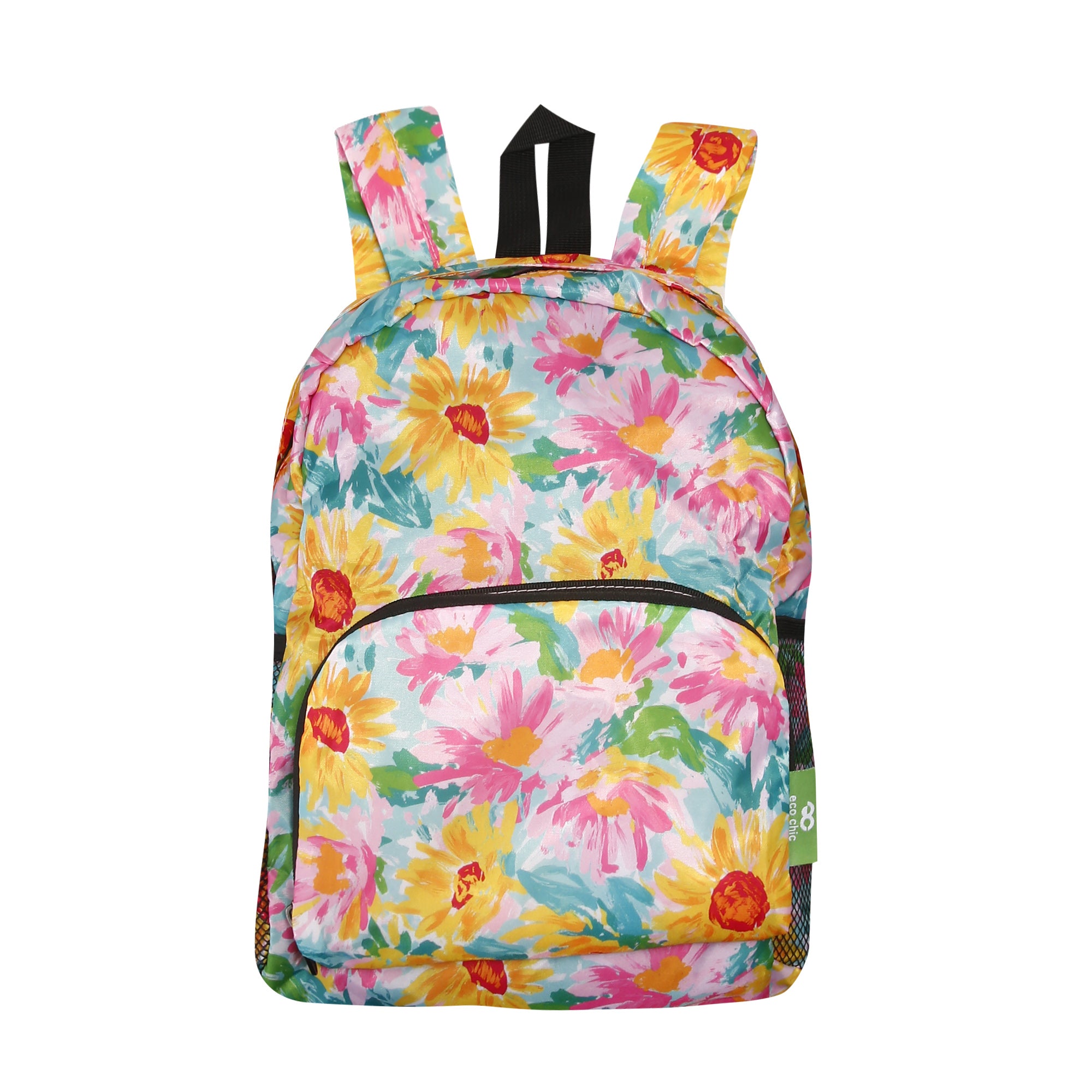 G114BU - Eco Chic Lightweight Foldable Mini Backpack Sunflower Blue (Pack of 2)