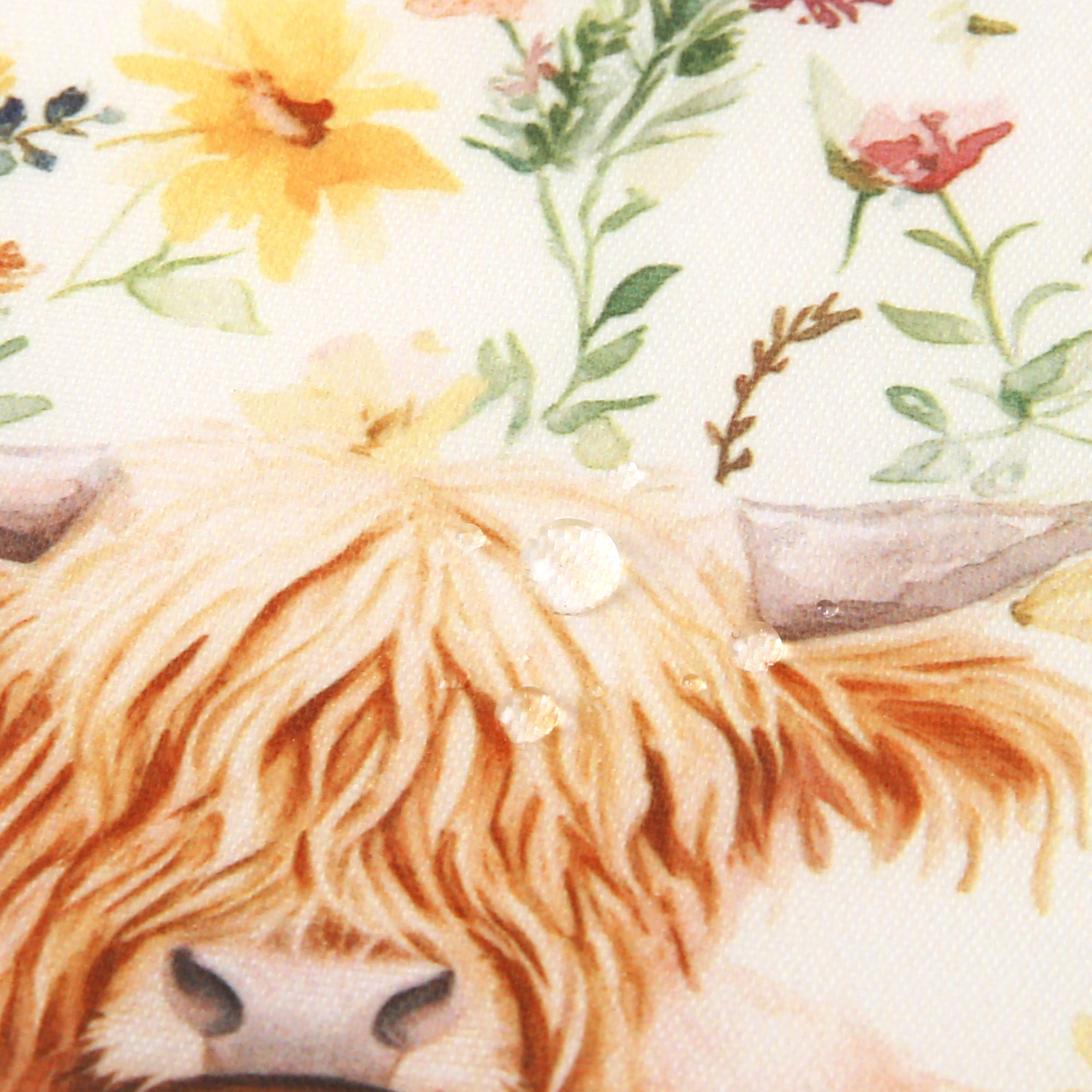 G116BG - Eco Chic Lightweight Foldable Mini Backpack Floral Highland Cow Beige (Pack of 2)