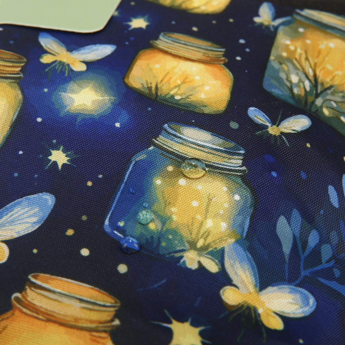 G125BU - Eco Chic Lightweight Foldable Mini Backpack Jars and Fireflies Blue (Pack of 2)