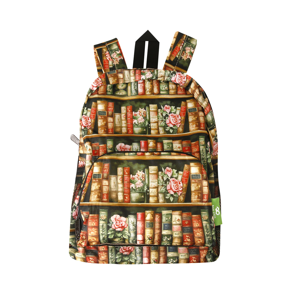 G127ME - Eco Chic Lightweight Foldable Mini Backpack Books and Roses Multiple (Pack of 2)