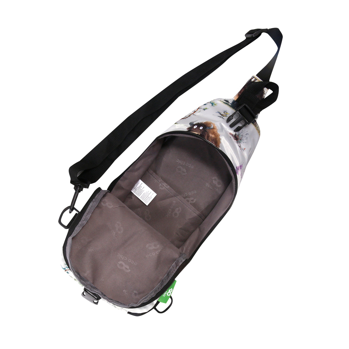 I121BG - Eco Chic Lightweight Foldable Crossbody Bag Whimsy Buffalo Beige (Pack of 2)
