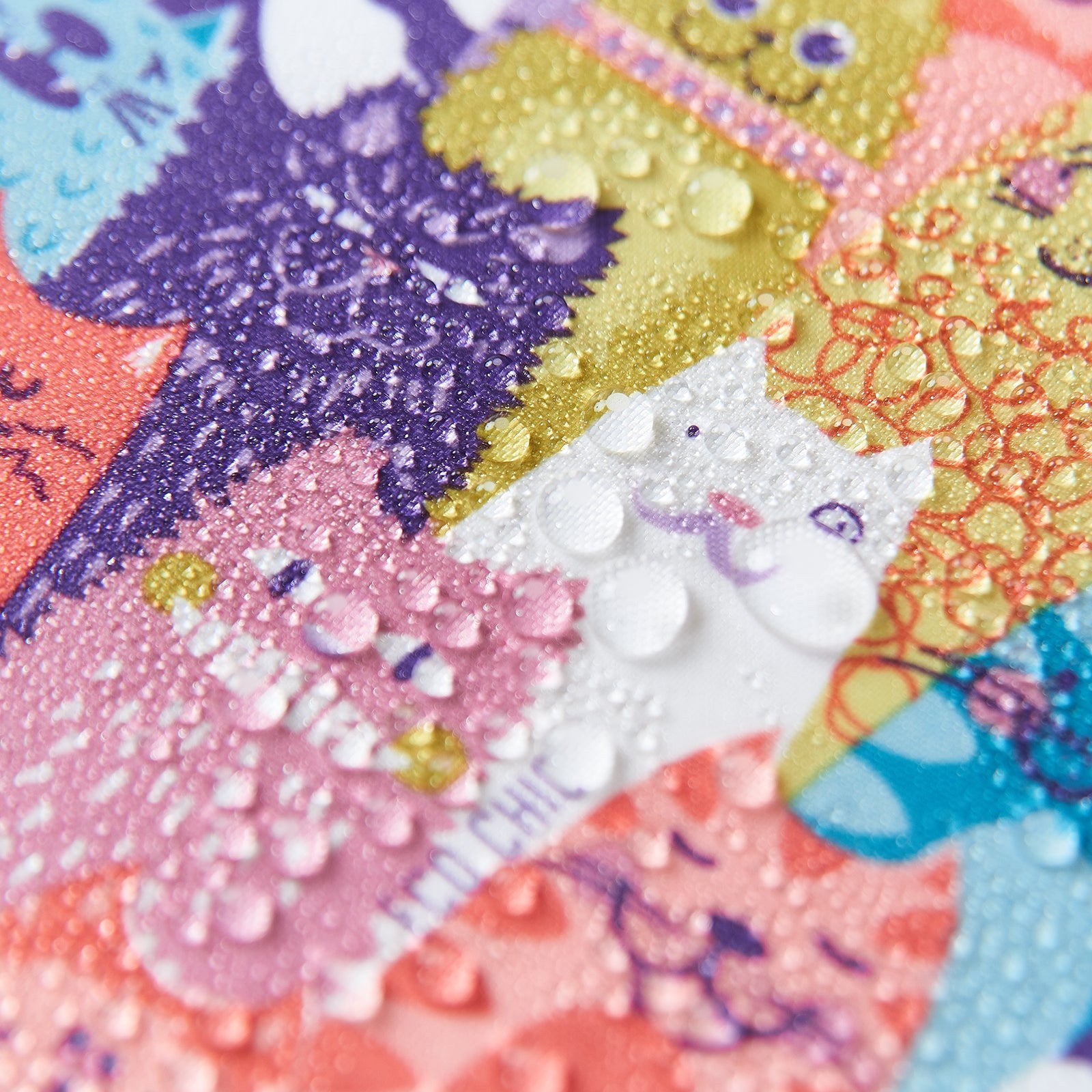 L06ME - Eco Chic Waterproof Foldable Adult Poncho Stacking Cats Multiple (Pack of 2)