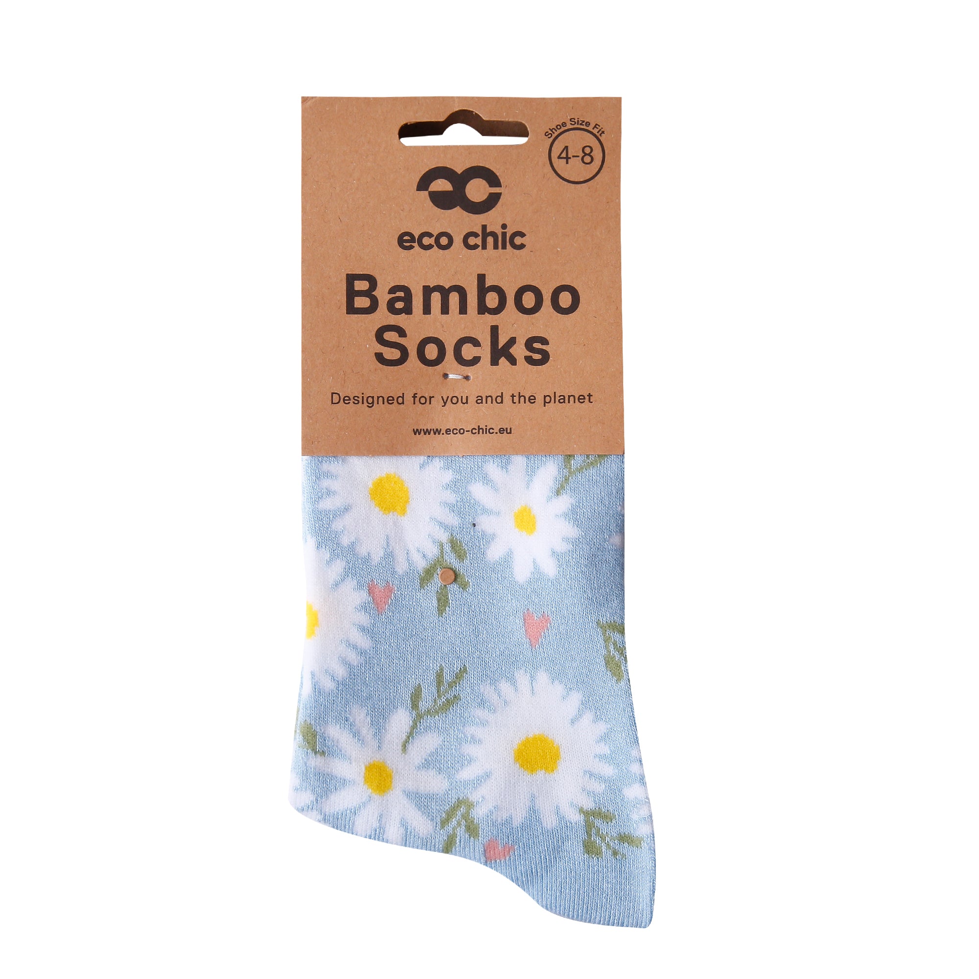 SK102BU - Eco Chic Eco-Friendly Bamboo Socks Daisy Blue