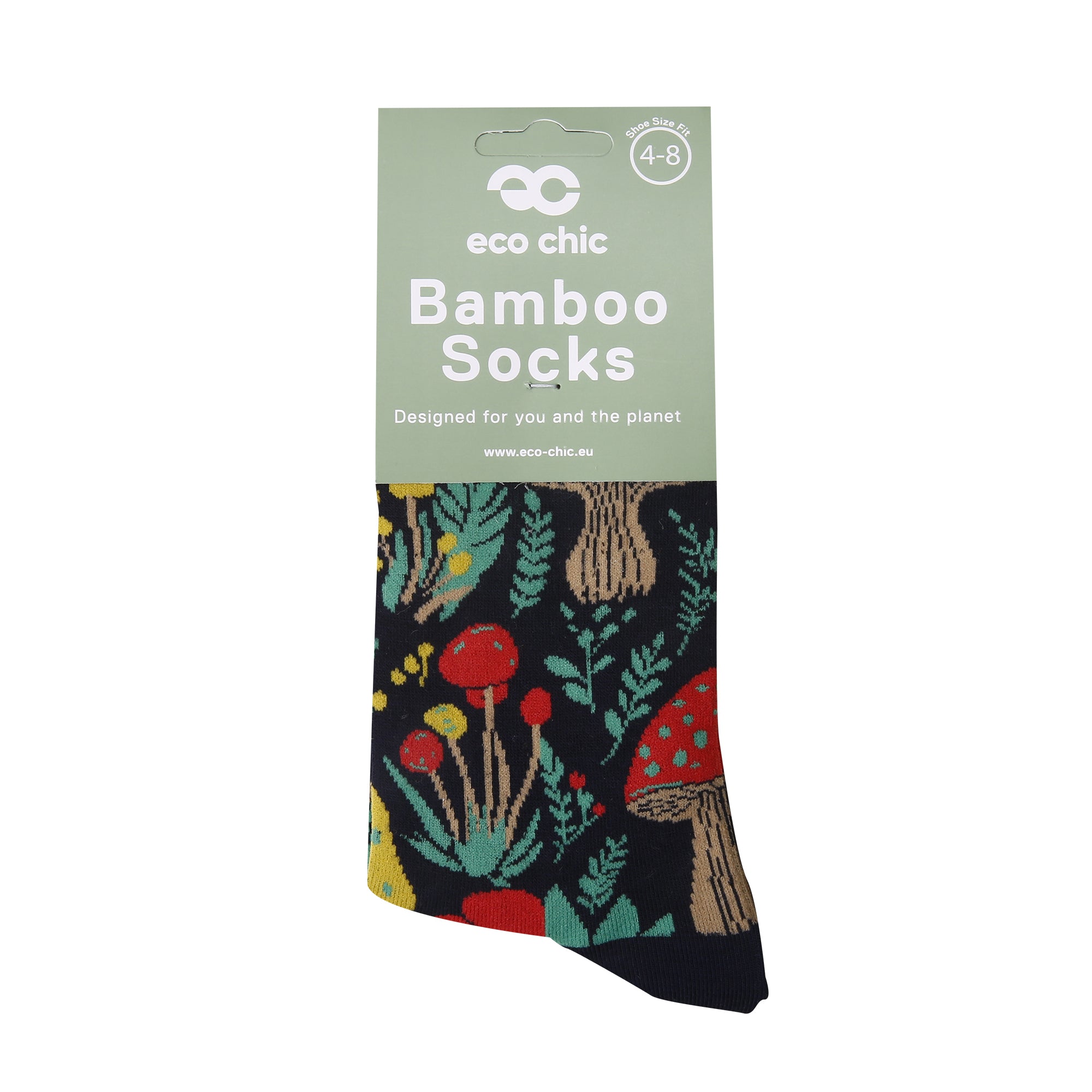 SK110BK - Eco Chic Eco-Friendly Bamboo Socks Toadstool Black