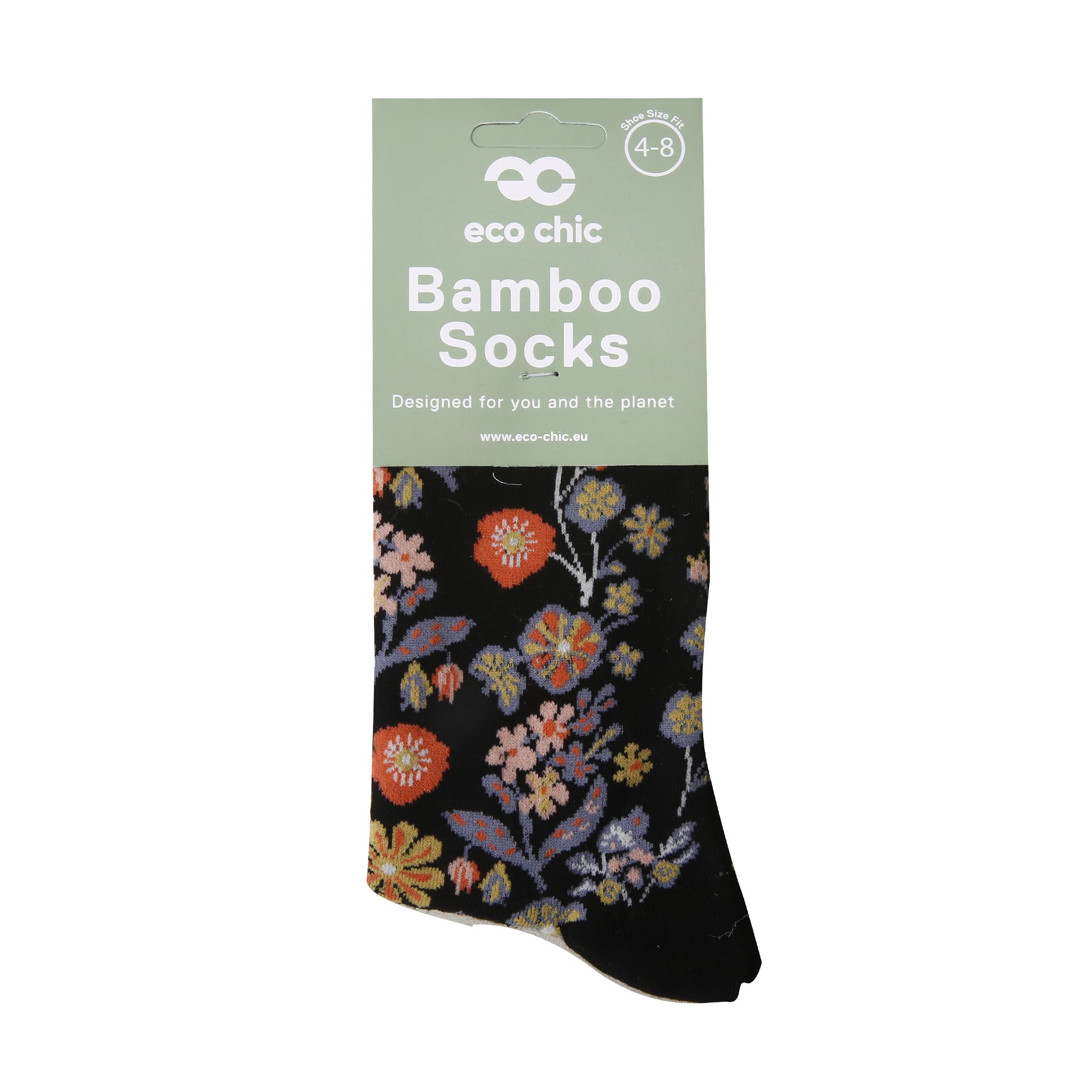 SK115BK - Eco Chic Eco-Friendly Bamboo Socks Ditsy Black