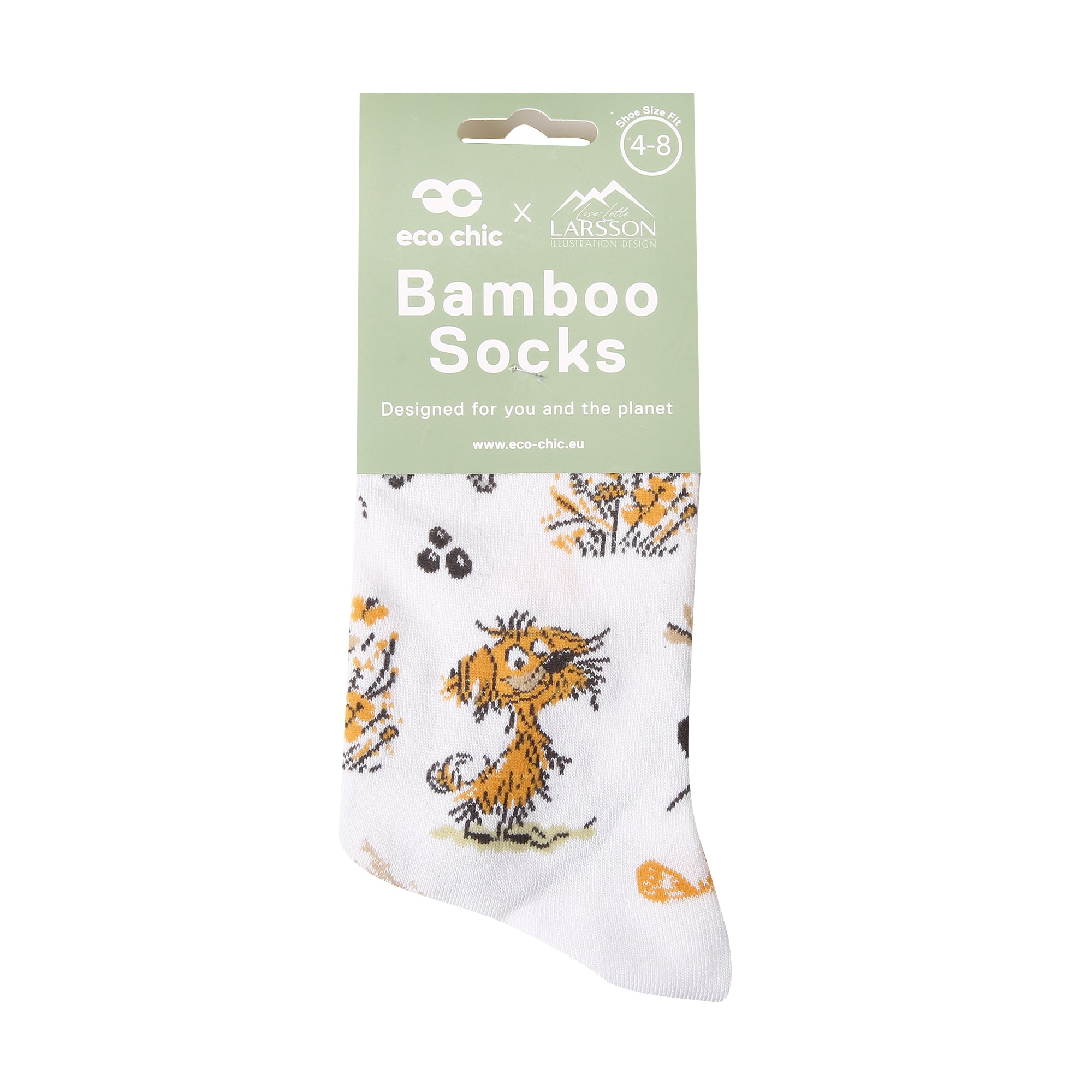 SK118WT - Eco Chic Eco-Friendly Bamboo Socks Whimsy Dogs White