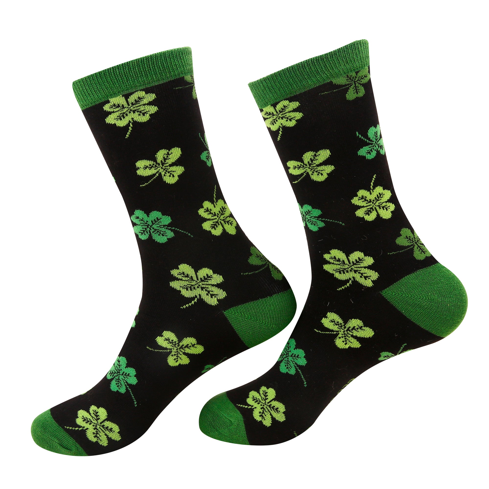 SK95BK - Eco Chic Eco-Friendly Bamboo Socks Cute Shamrock Black