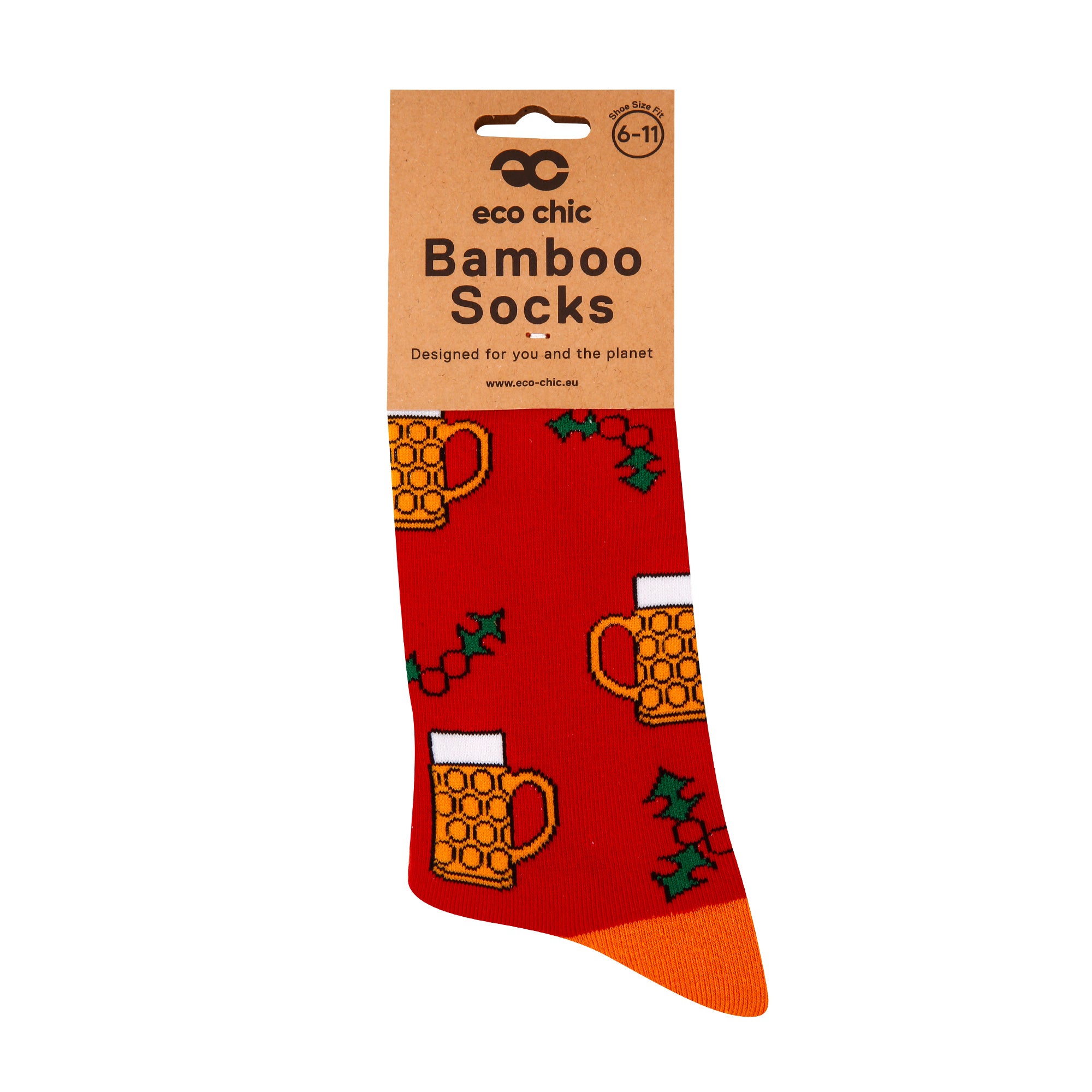 SKB01 - Eco Chic Eco-Friendly Bamboo Christmas Socks Beer