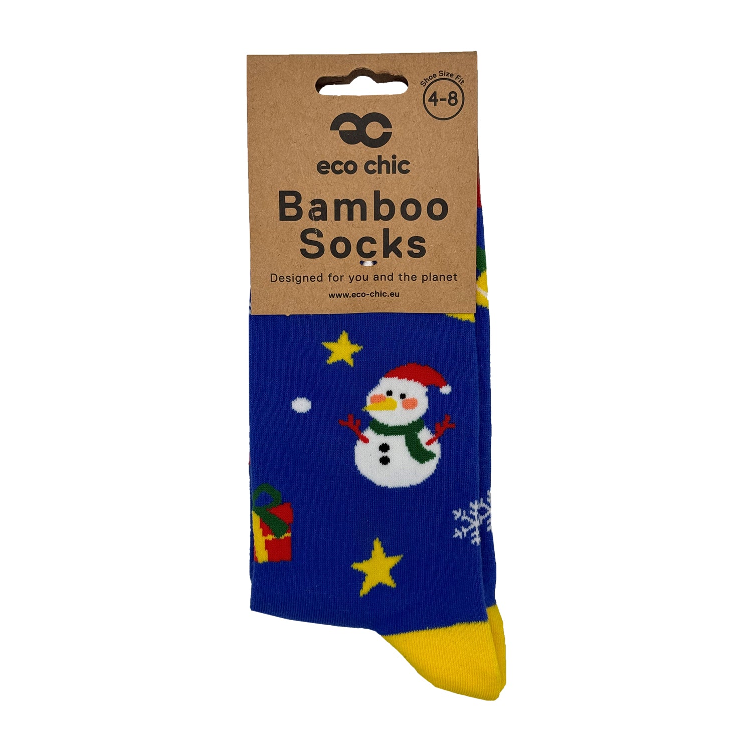 SKB07 - Eco Chic Eco-Friendly Bamboo Christmas Socks - Snowman
