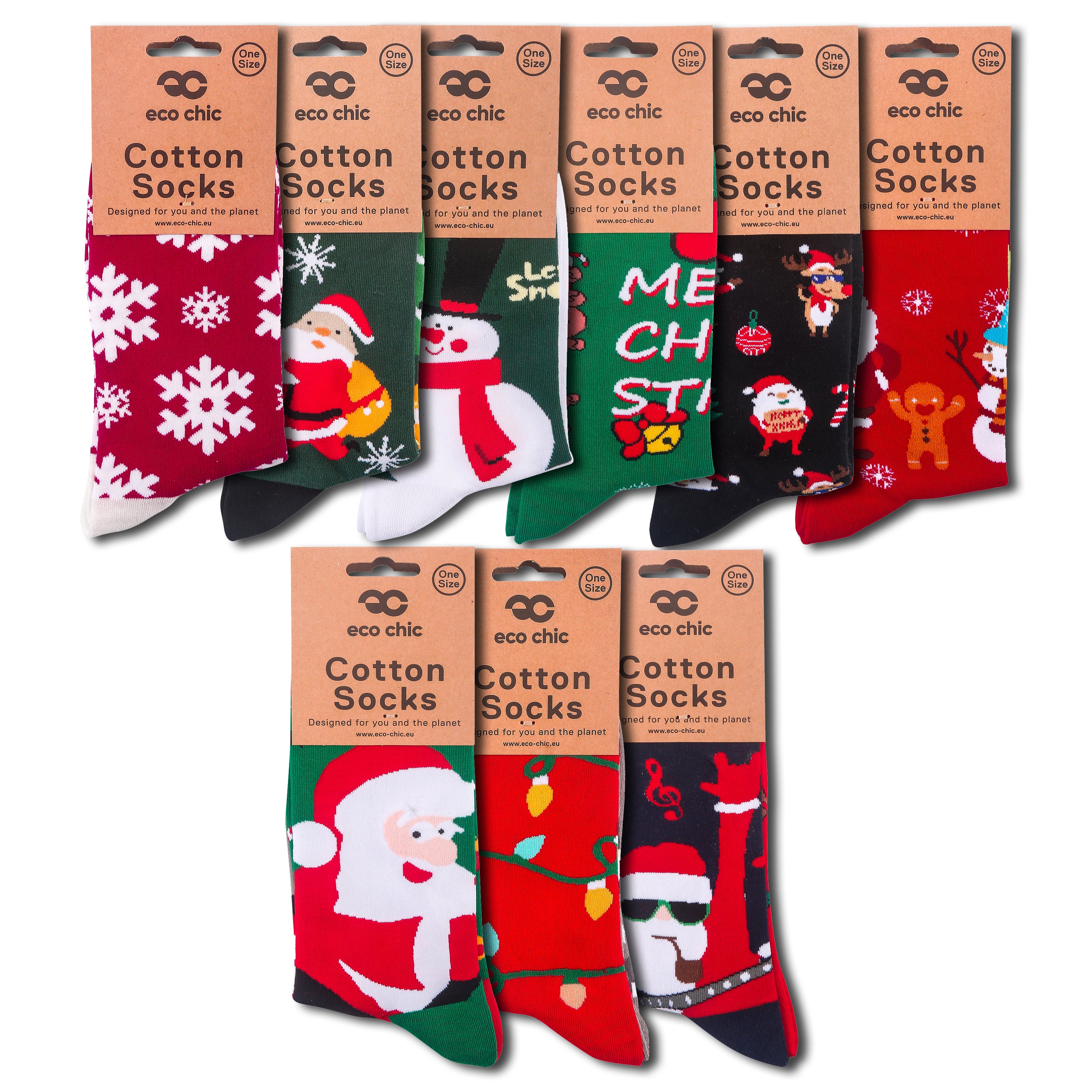 SKC - Cotton Xmas Socks Bundle - Pack of 9 Designs