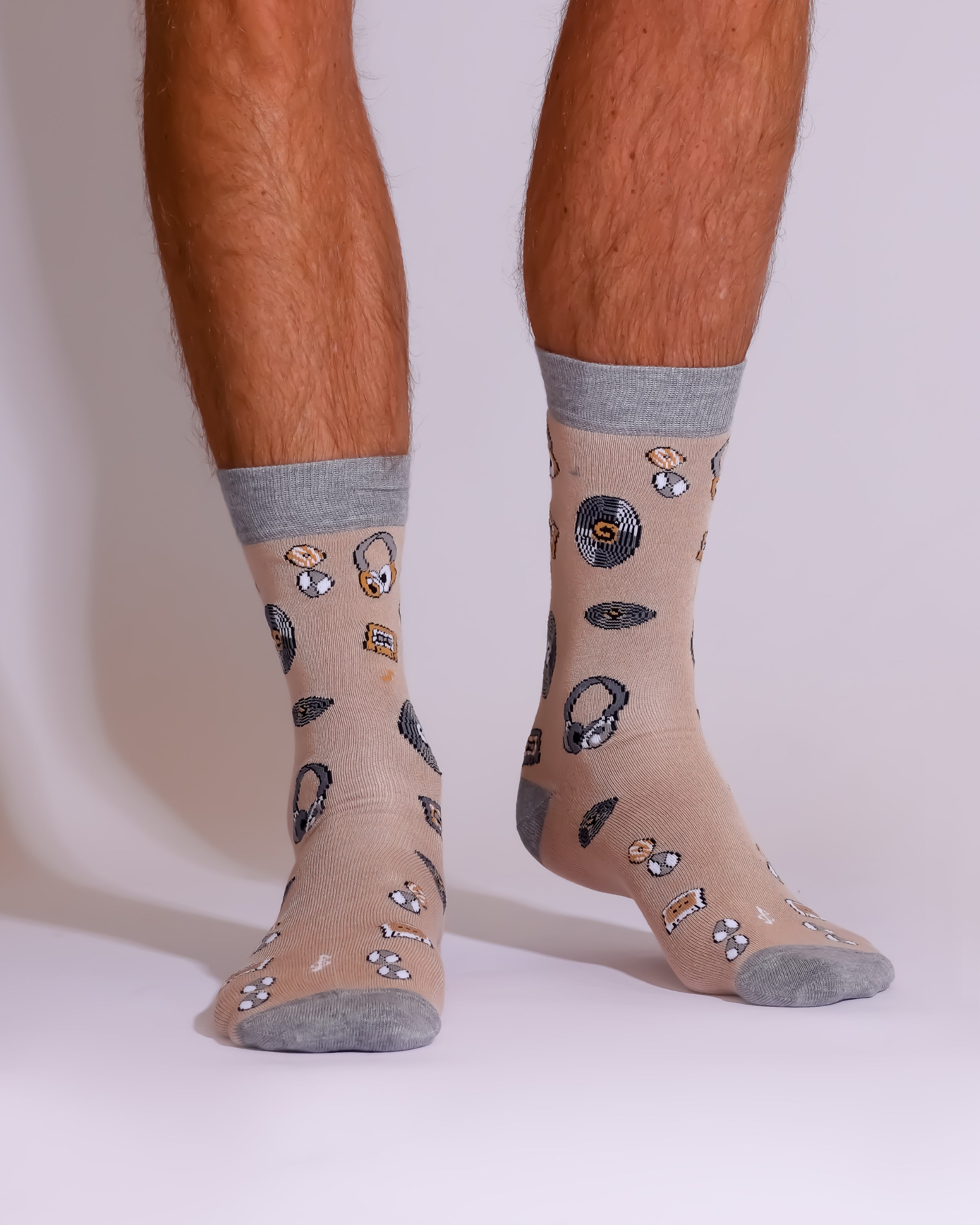 SKL05BG - Eco Chic Eco-Friendly Bamboo Socks Music Compilation Beige